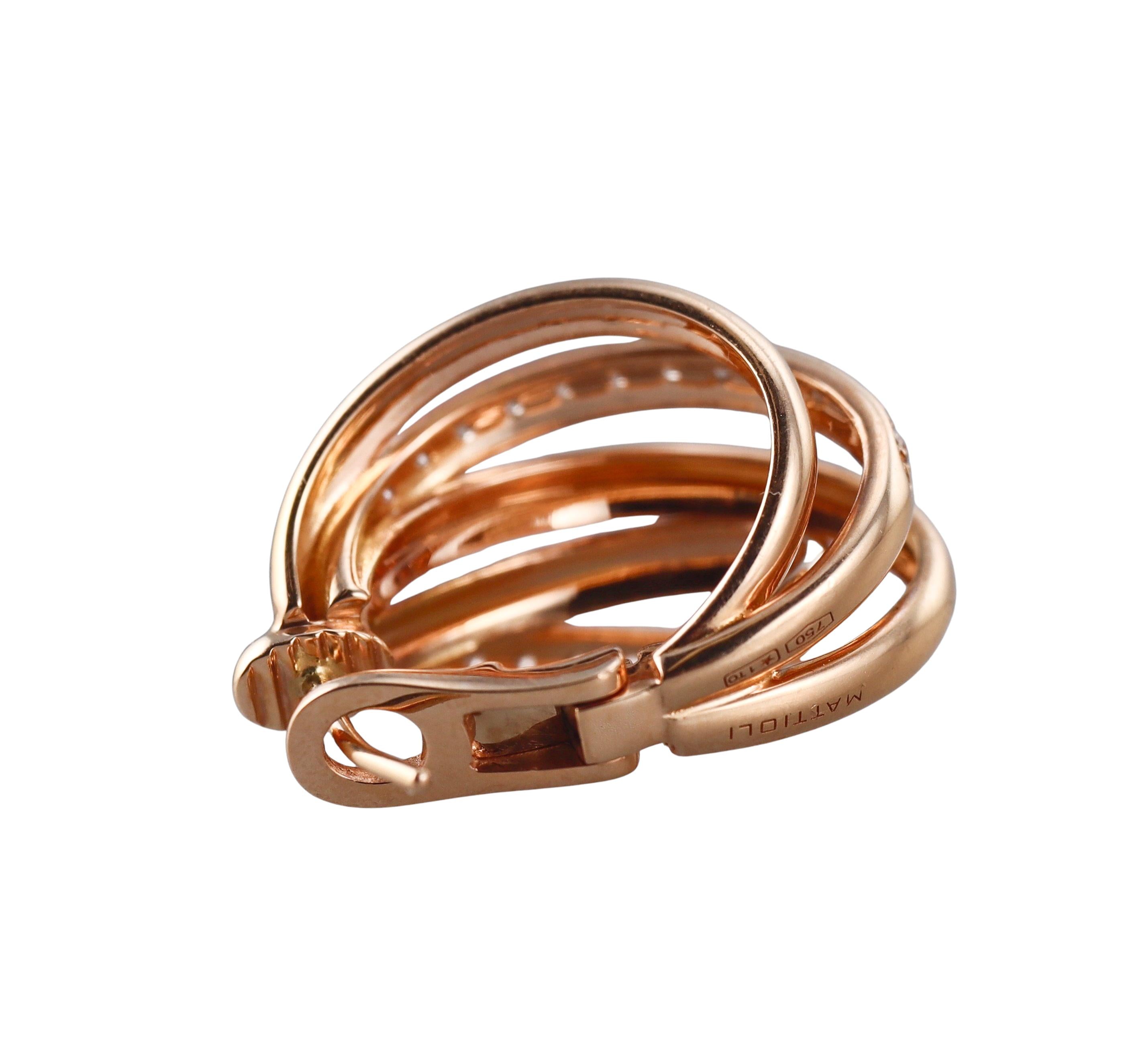 Mattioli Tibet Rose Gold Diamond Earrings