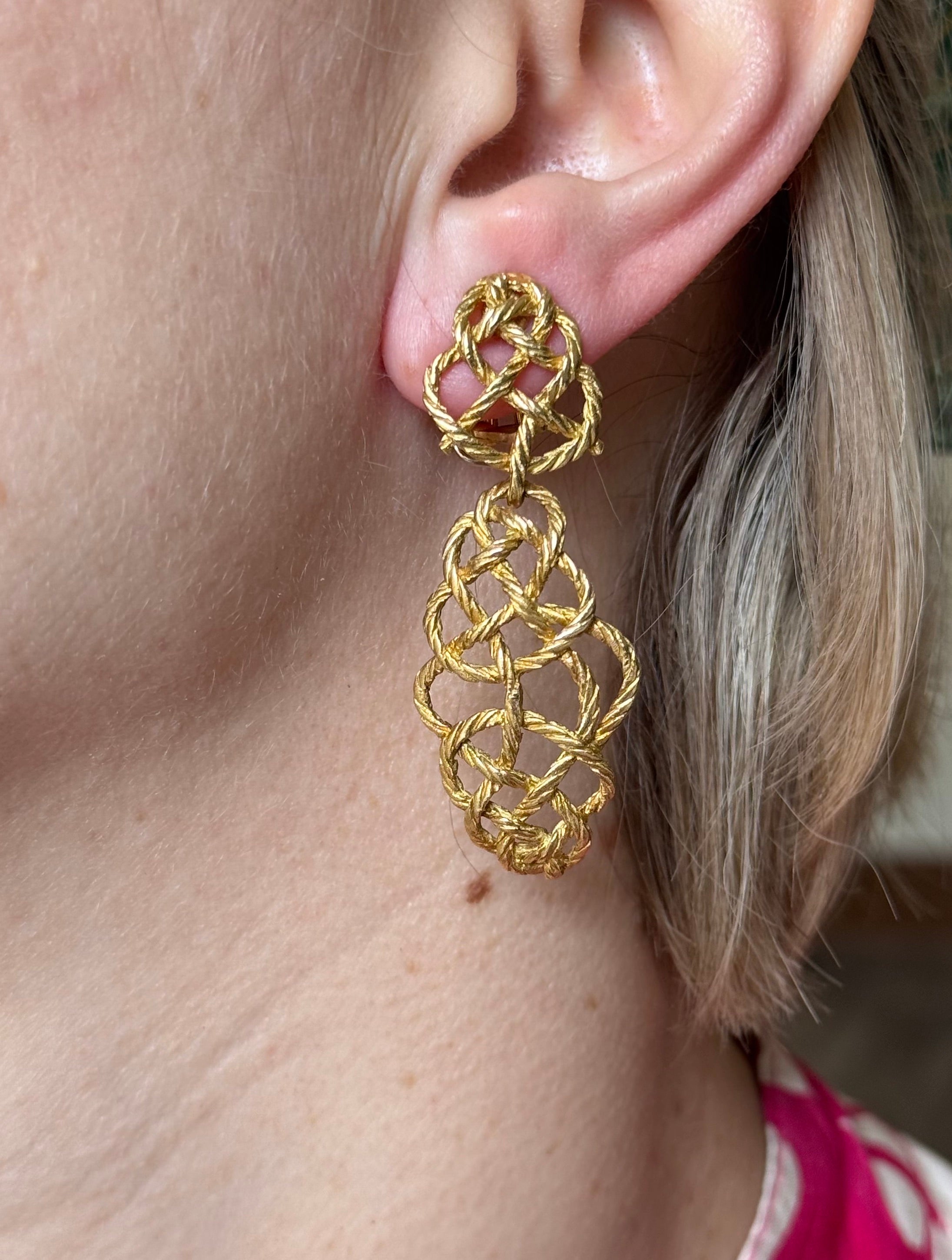Buccellati Crepe de Chine Gold Night & Day Earrings