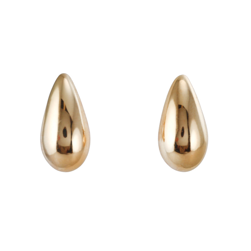Yellow Gold Medium Teardrop Earrings