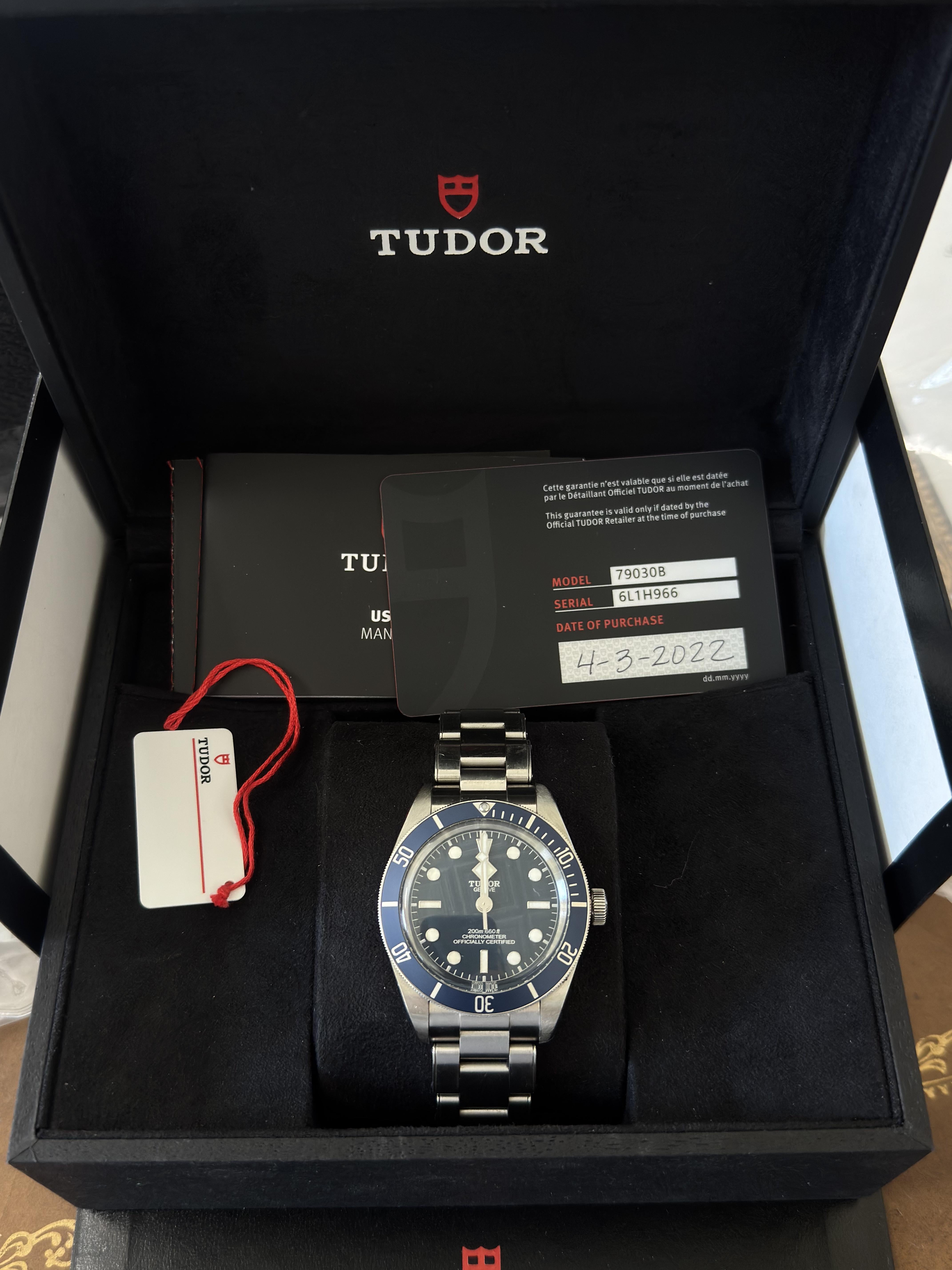 Tudor Black Bay 58 Fifty Eight Steel Blue Automatic Watch 79030B