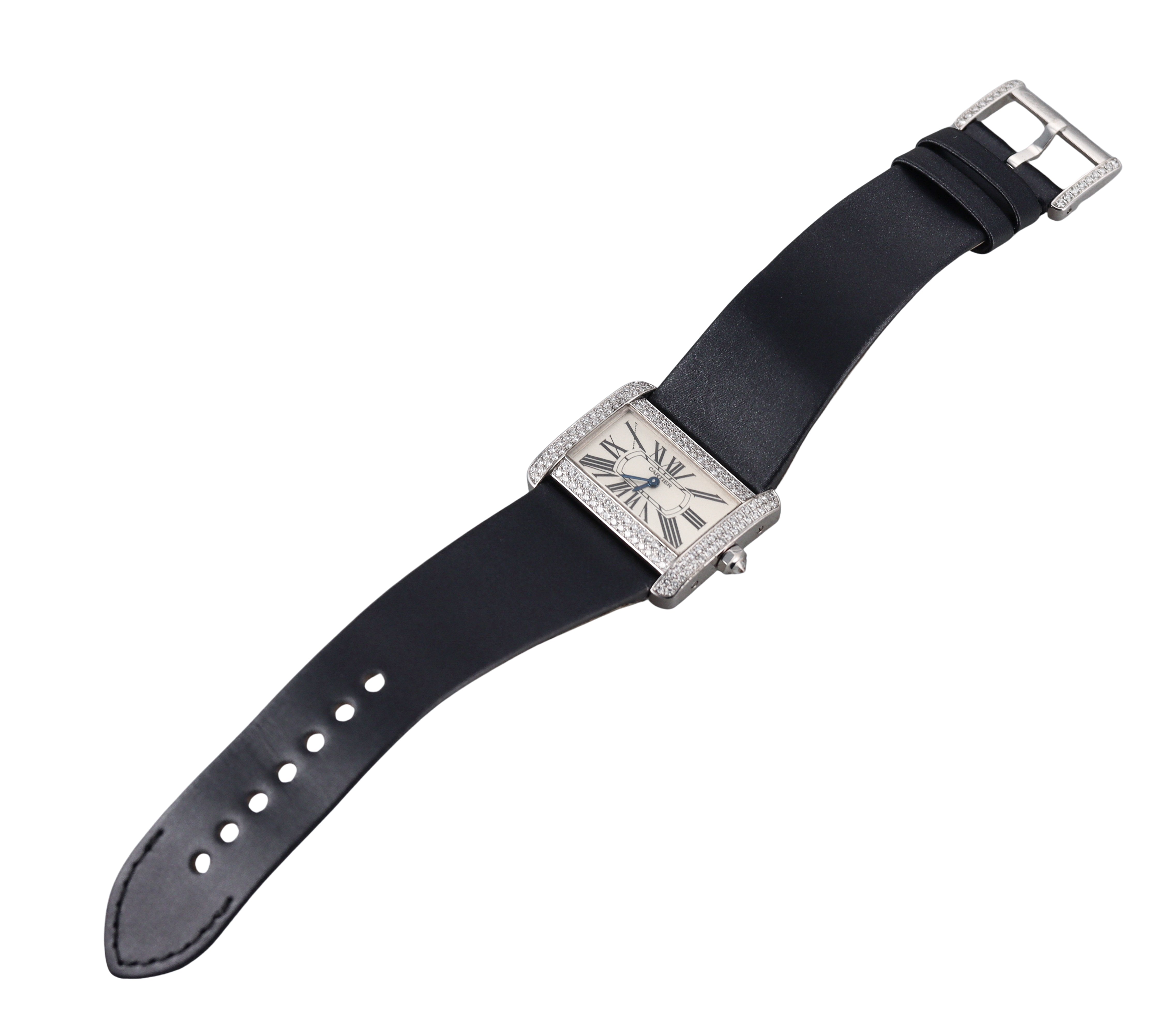 Cartier Tank Divan White Gold Diamond Ladies Watch 2613