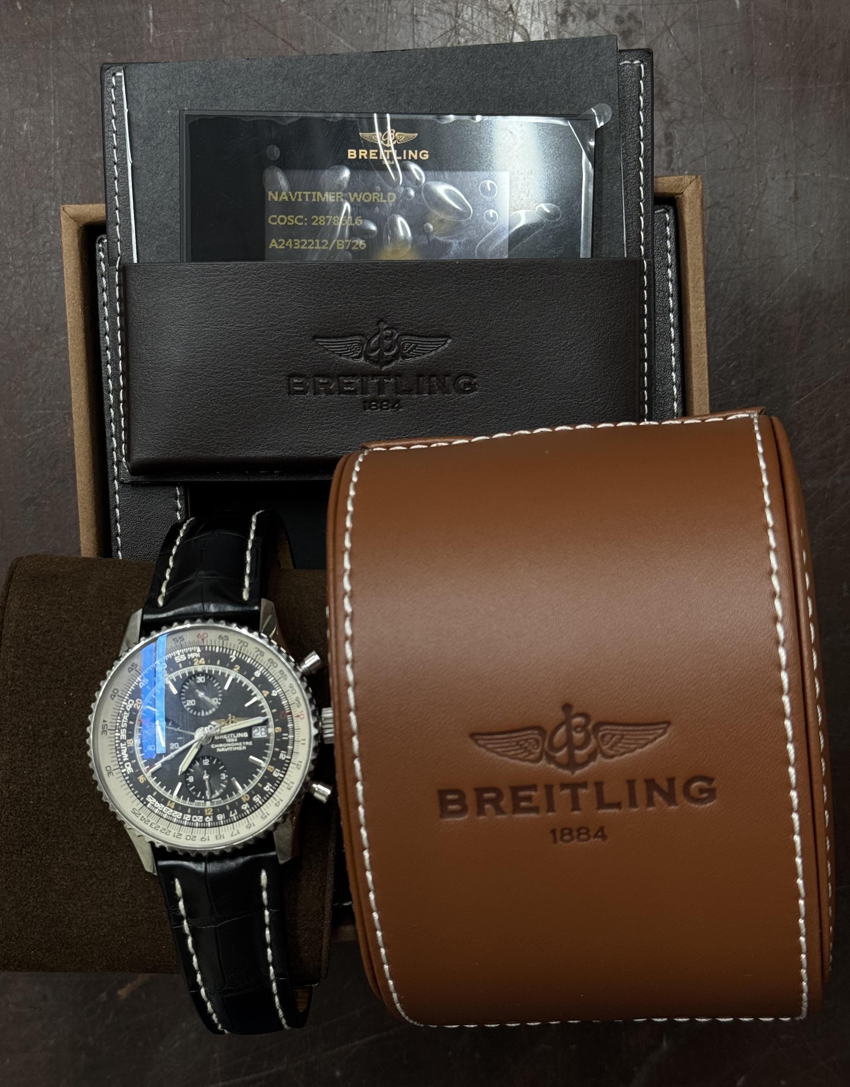 Breitling Navitimer Chronograph GMT 46 Automatic Watch A2432212 B726