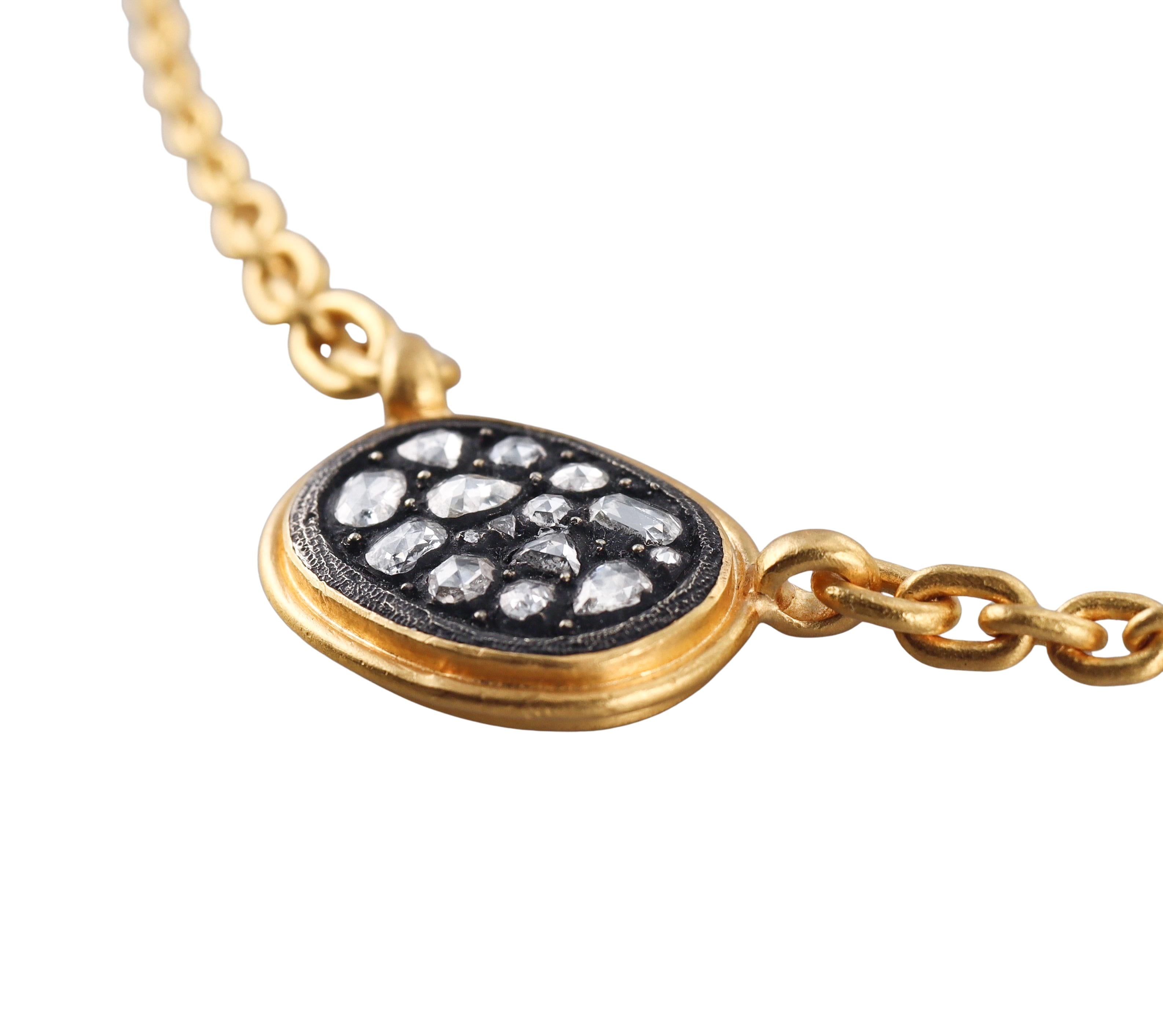 Yossi Harari Mosaic Sara Diamond Gold Necklace
