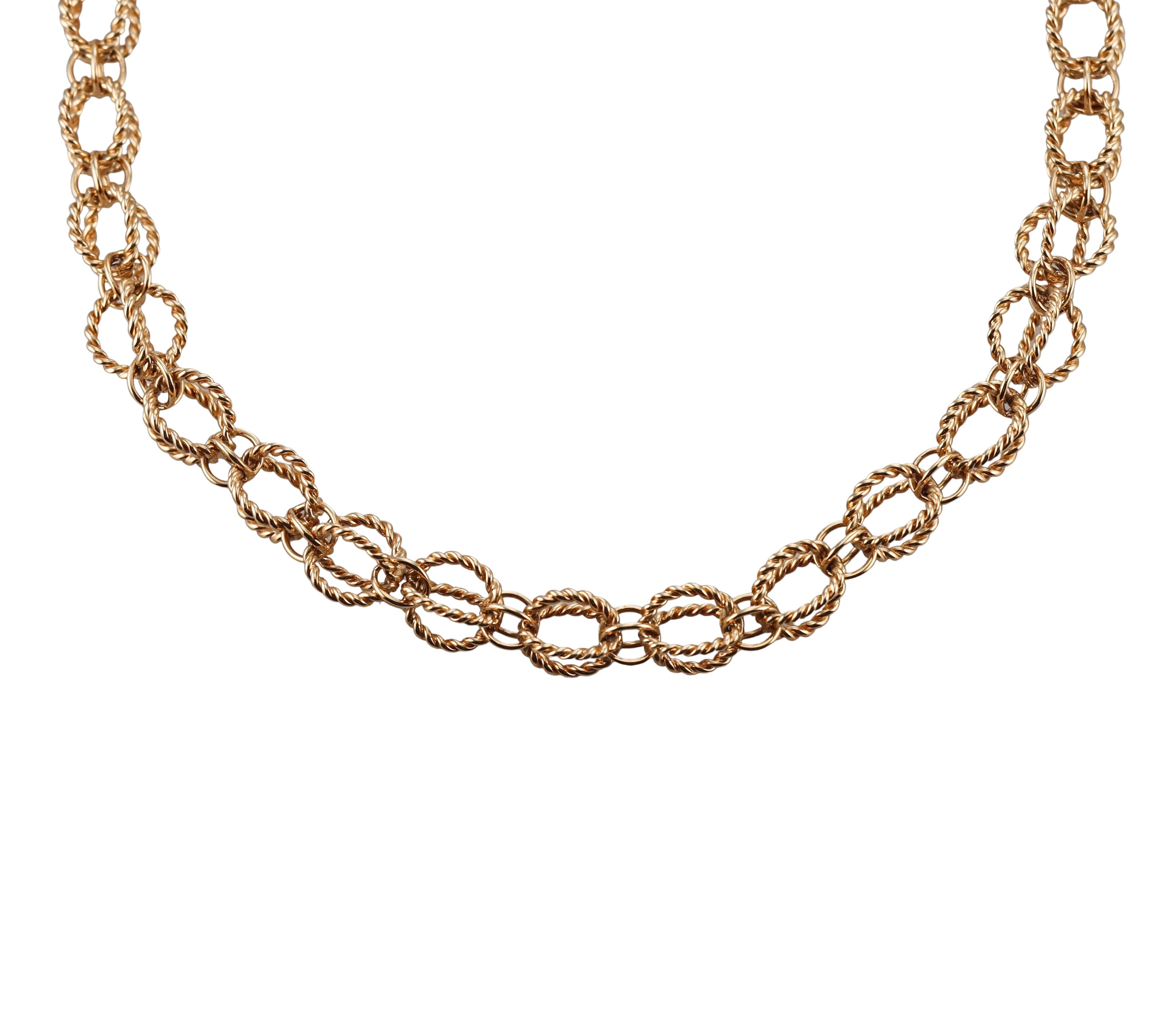 Tiffany & Co Schlumberger Gold Circle Rope Necklace