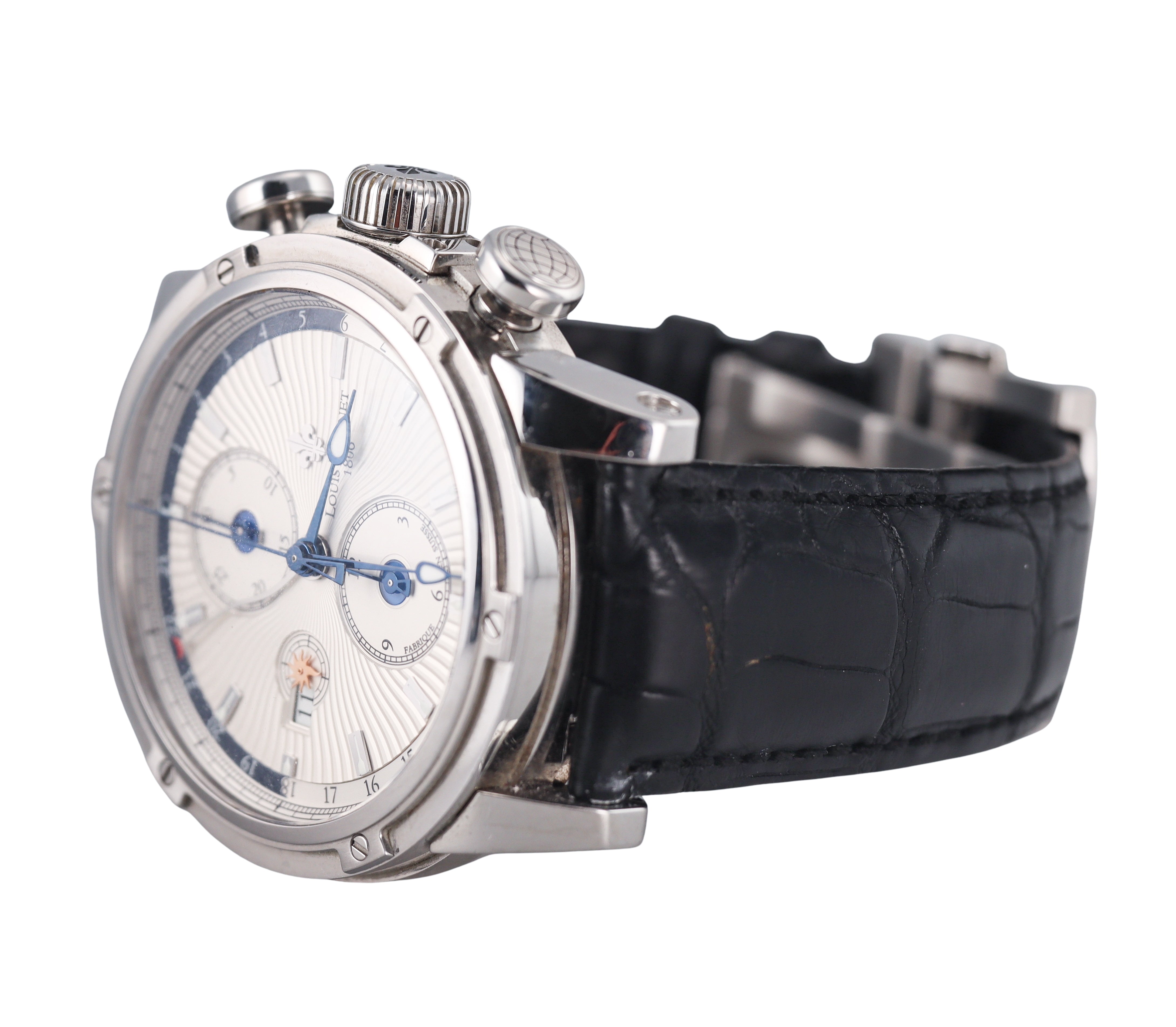 Louis Moinet Geograph Steel Men's Watch LM-24.10.62