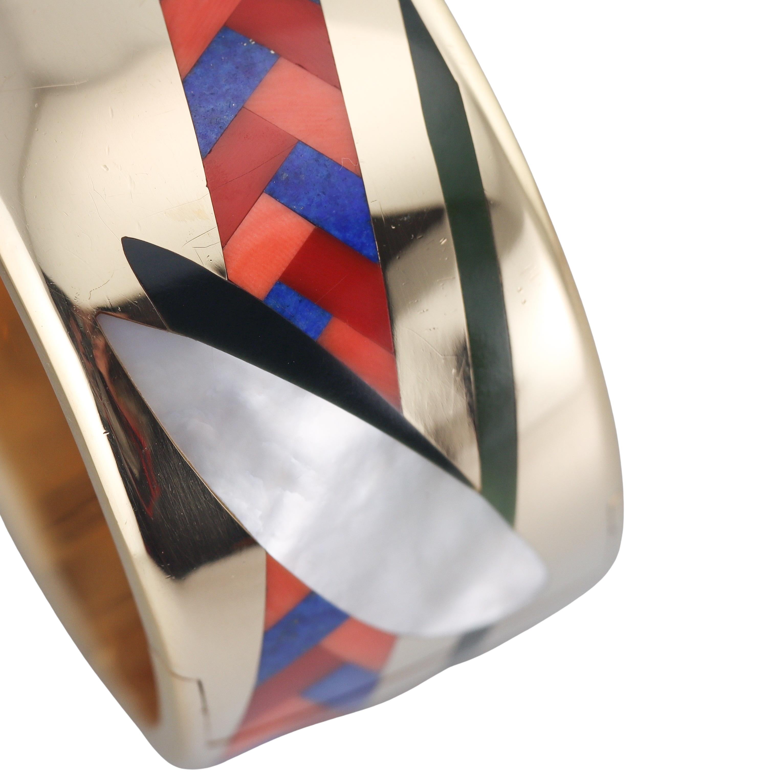 Tiffany & Co Angela Cummings Inlay Opal Lapis Coral Gold Bracelet