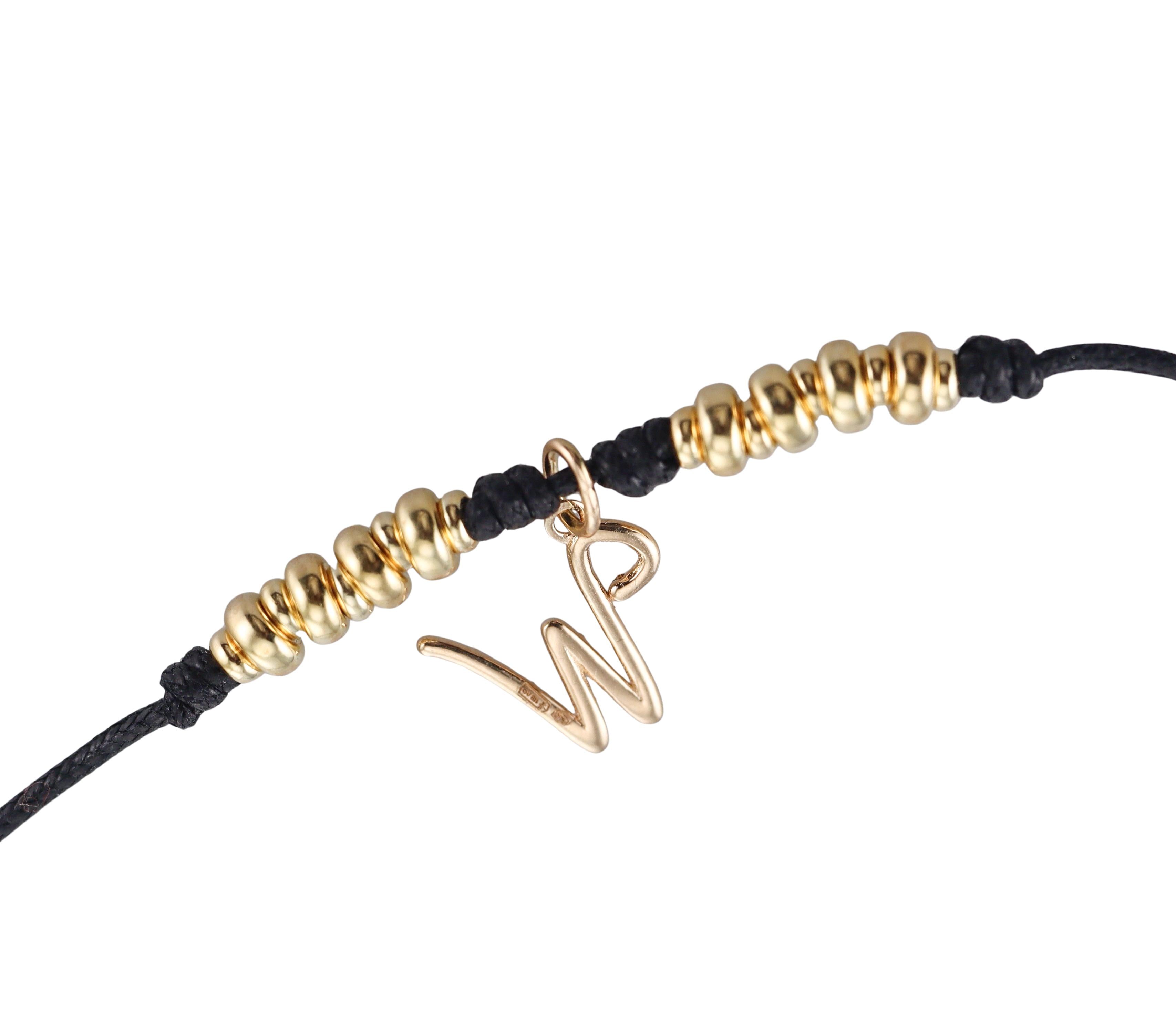 Mastrogioielli Gold Diamond Letter W Charm Necklace