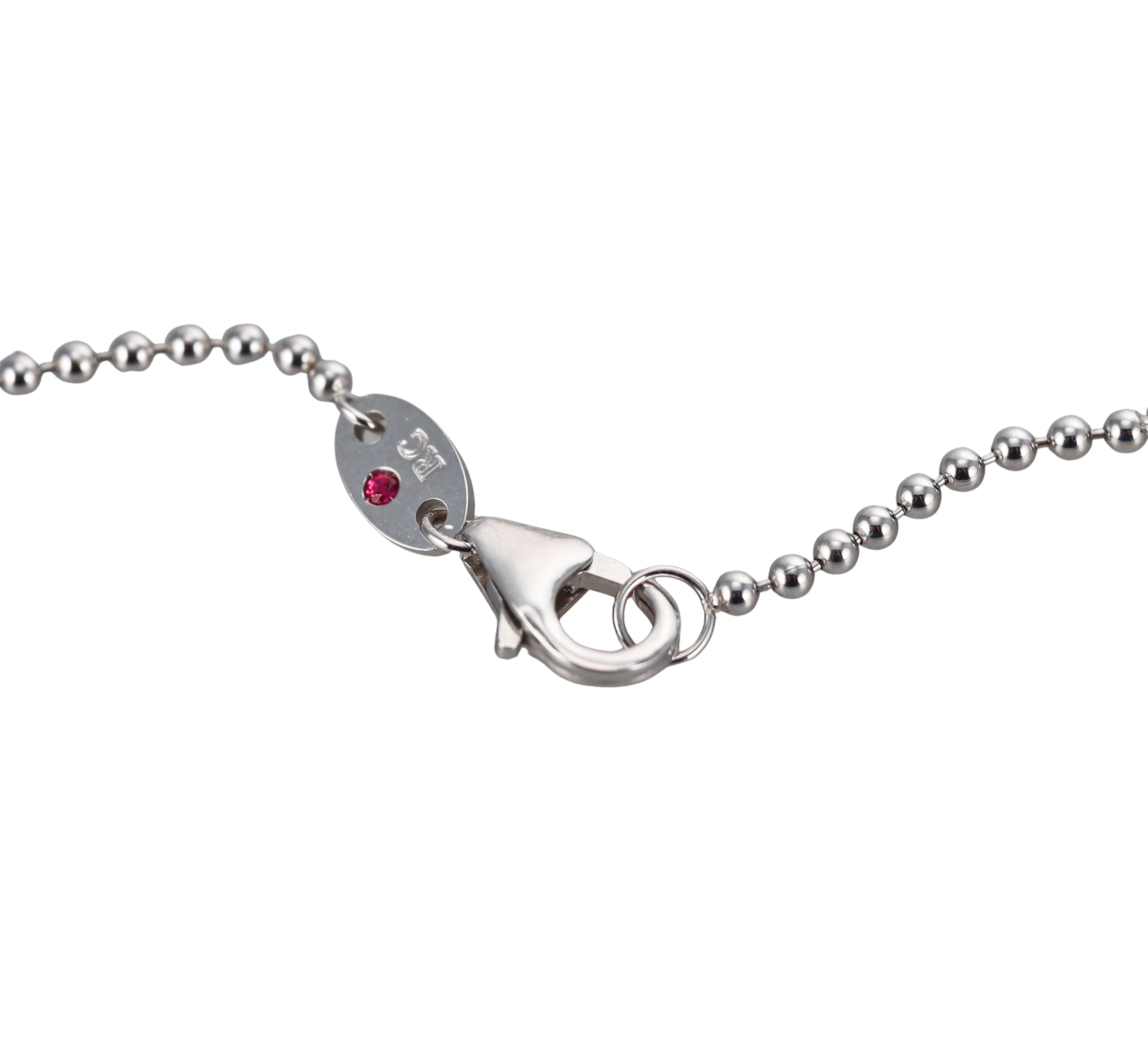 Roberto Coin White Gold Diamond Ball Chain Necklace
