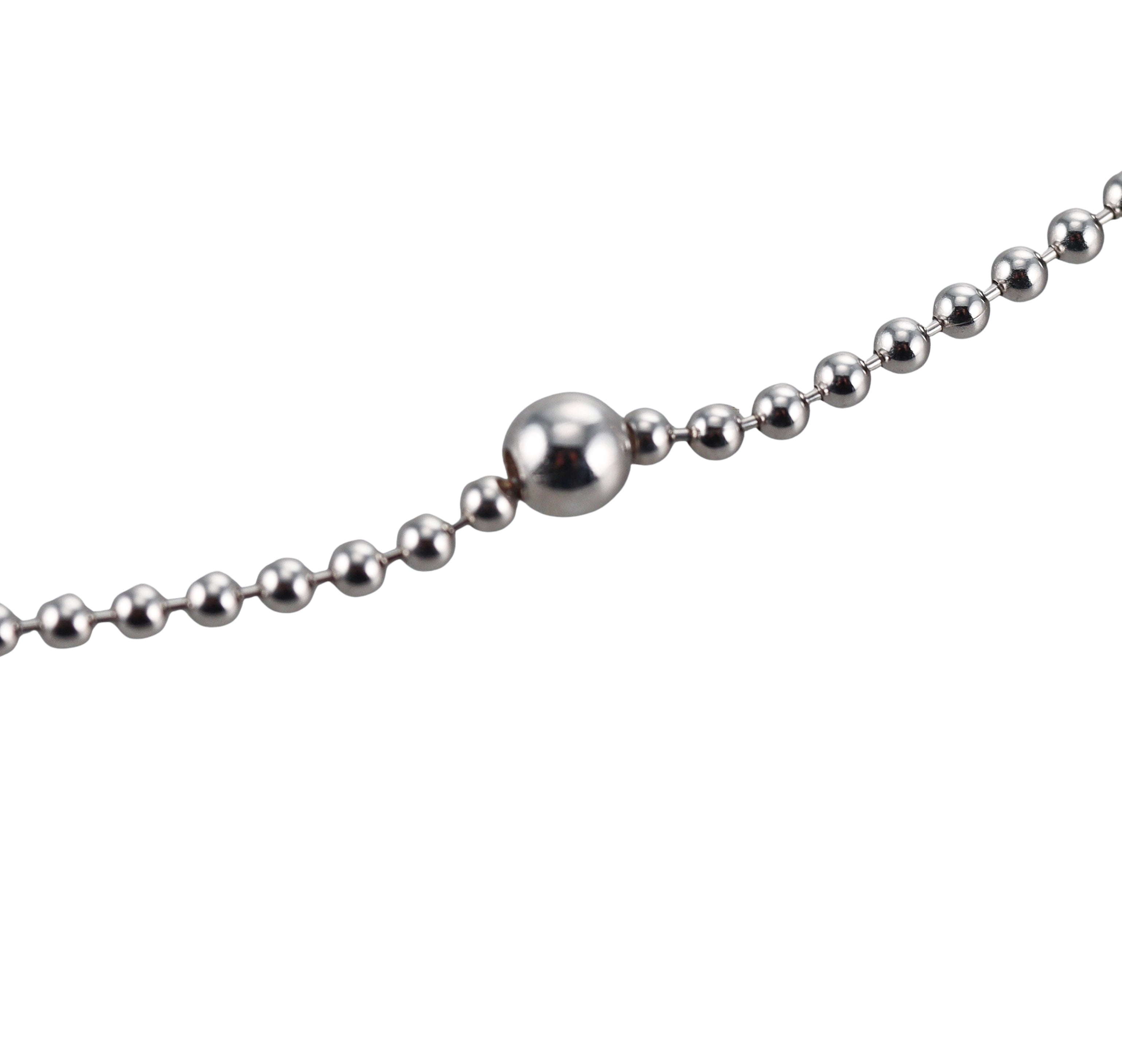 Roberto Coin White Gold Diamond Ball Chain Necklace