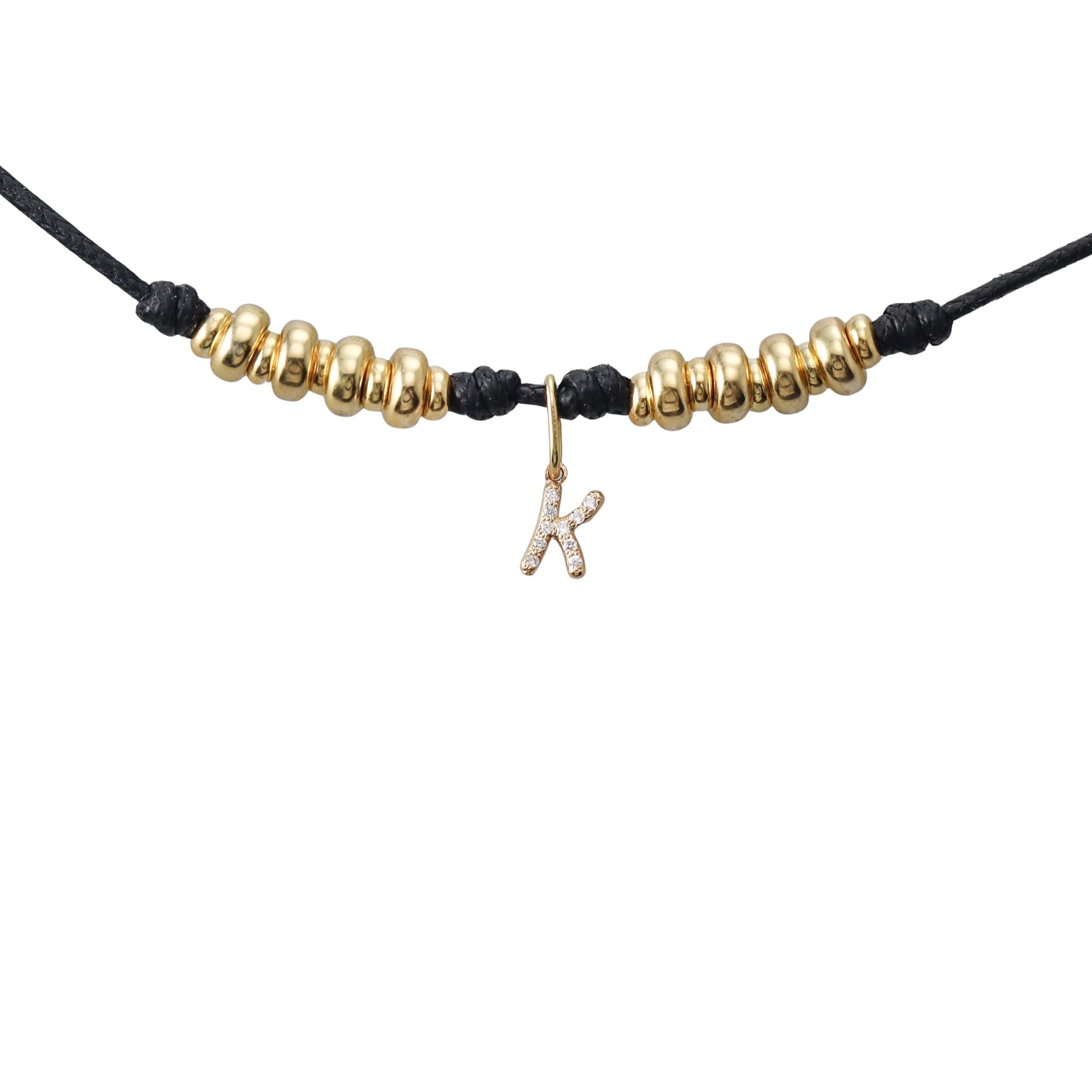 Mastrogioielli Gold Diamond Letter K Charm Necklace