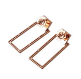Roberto Coin Obelisco Rose Gold Diamond Drop Earrings