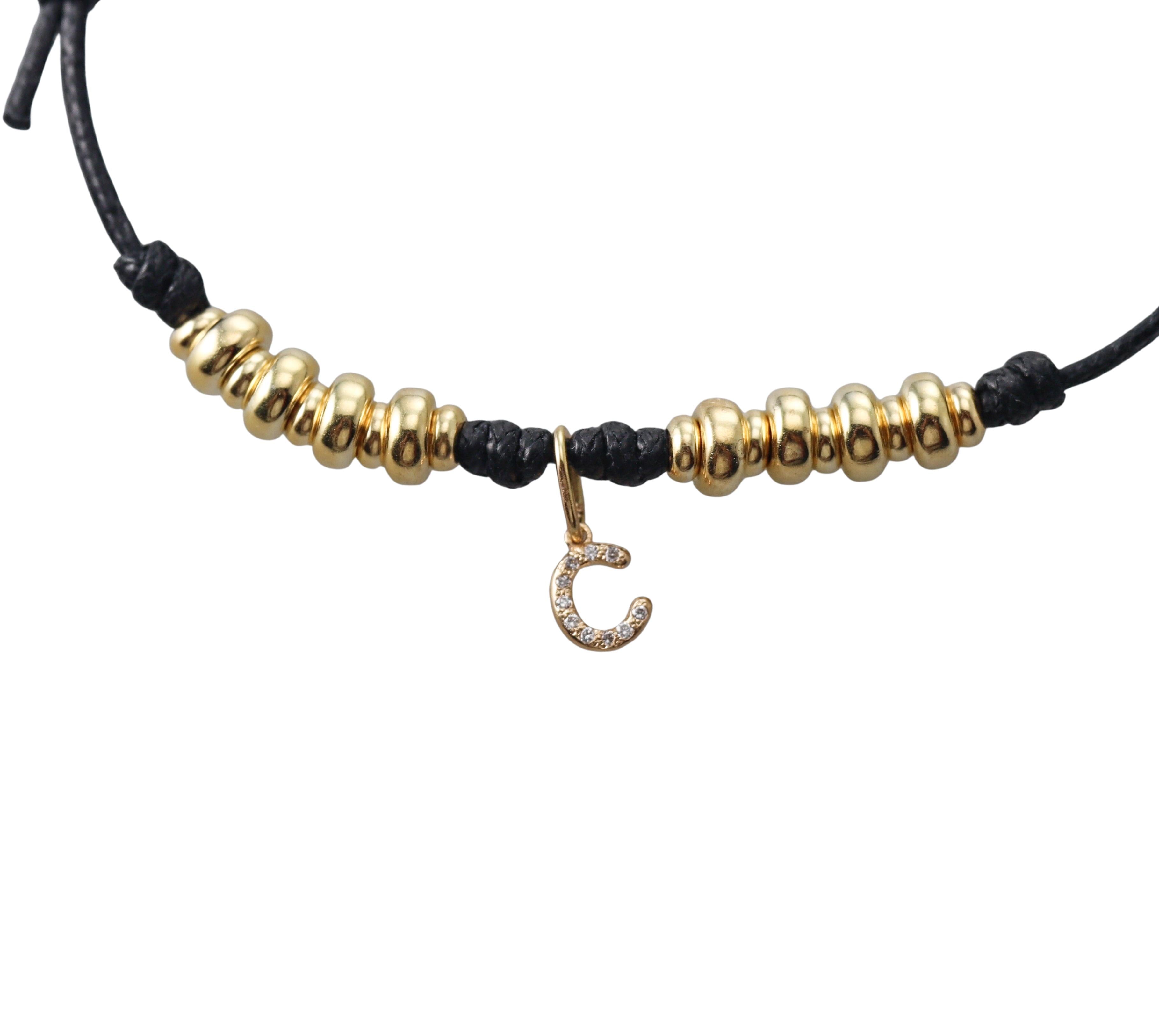 Mastrogioielli Gold Diamond Letter C Charm Bracelet