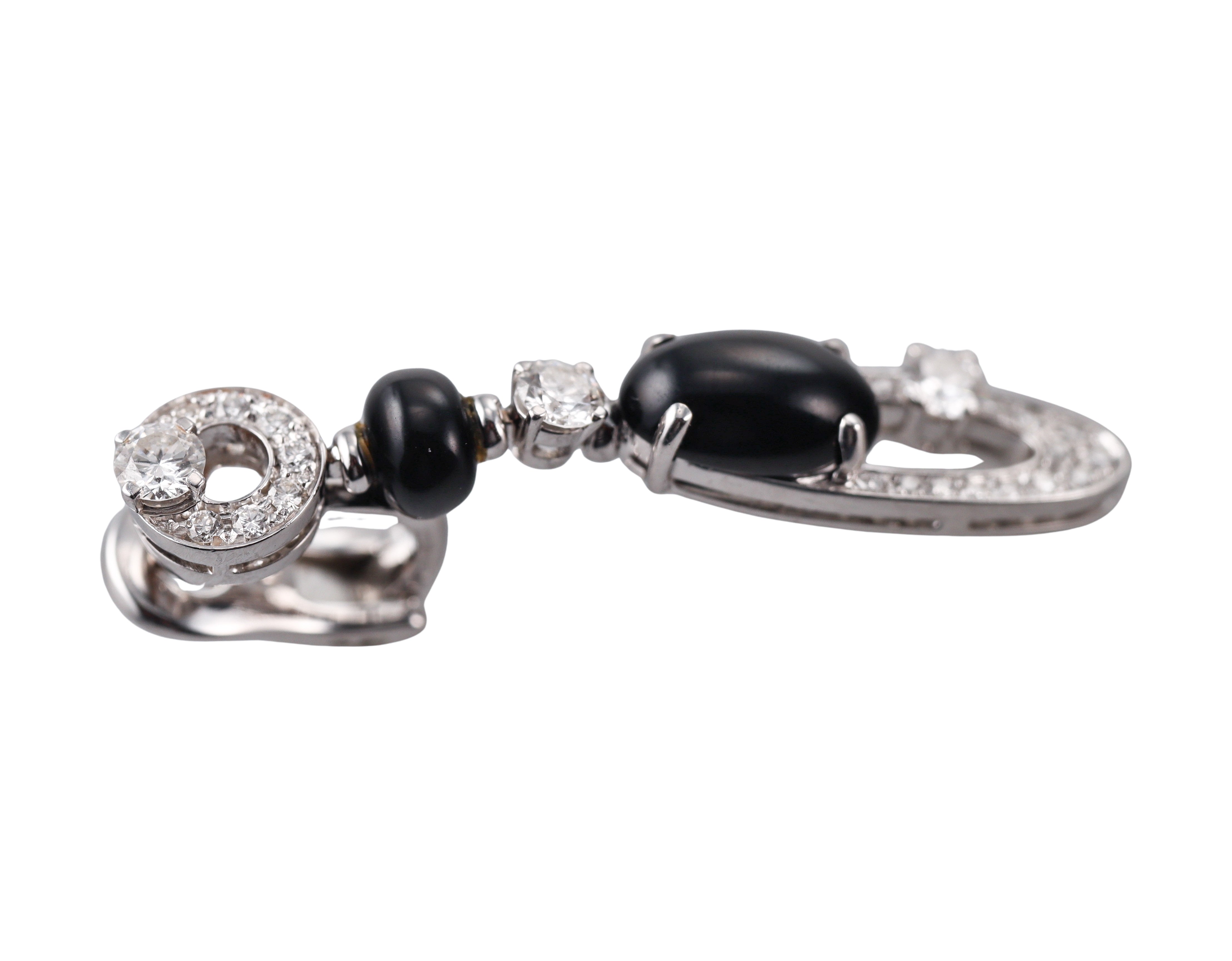 Bvlgari Bulgari Elisia Diamond Onyx White Gold Earrings