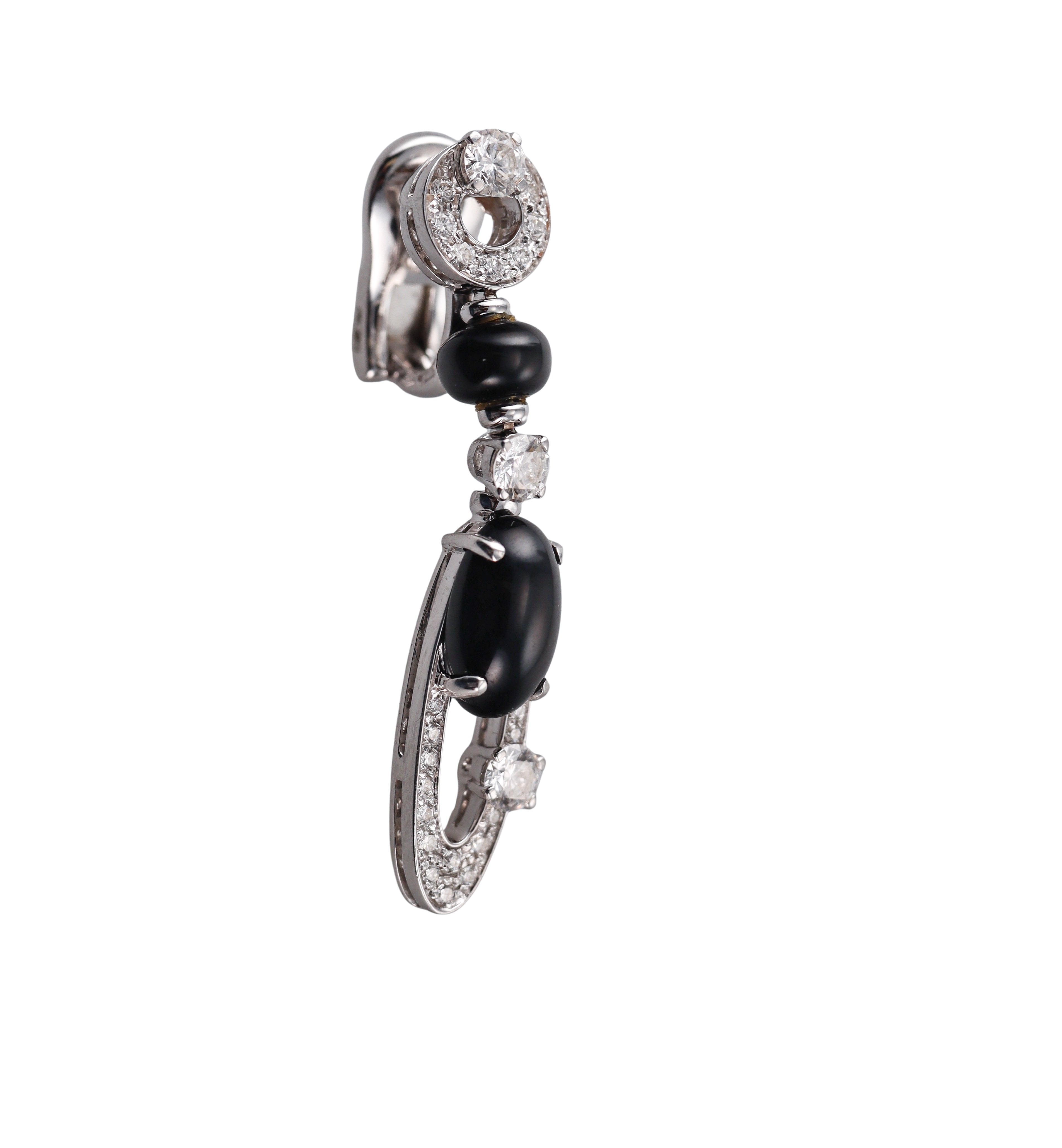 Bvlgari Bulgari Elisia Diamond Onyx White Gold Earrings