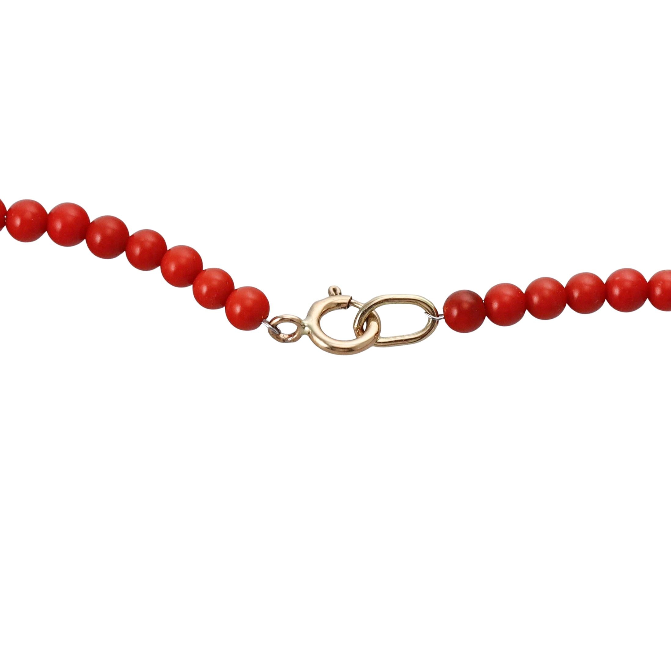 Mastrogioielli Gold Coral Zodiac Capricorn Charm Necklace