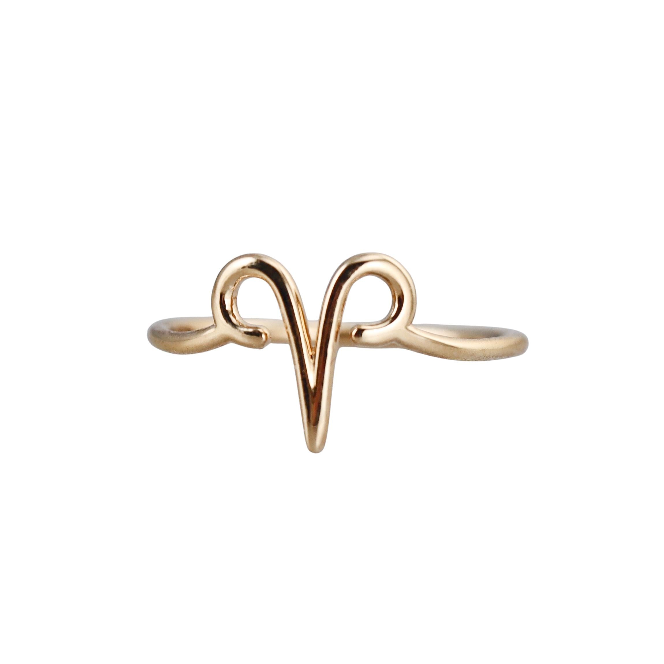 Mastrogioielli Gold Aries Zodiac Sign Ring
