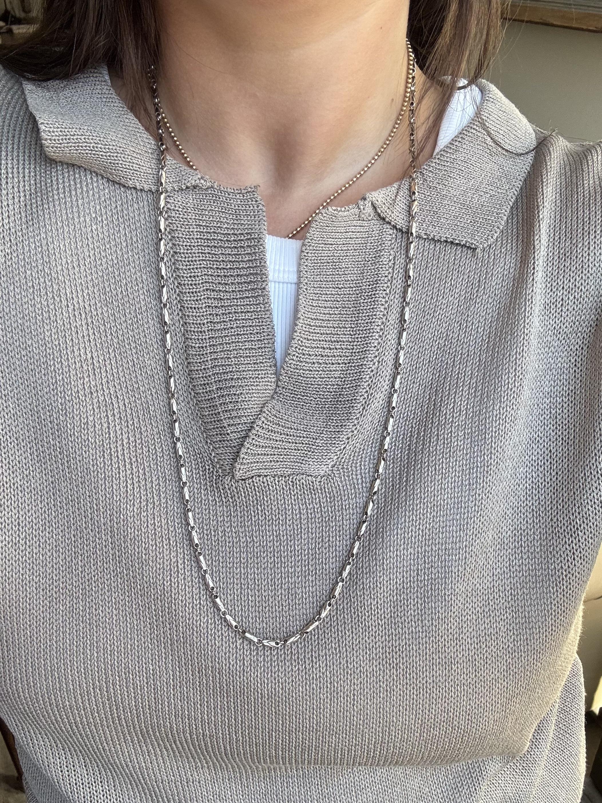 Vintage Bulgari White Gold Chain Necklace