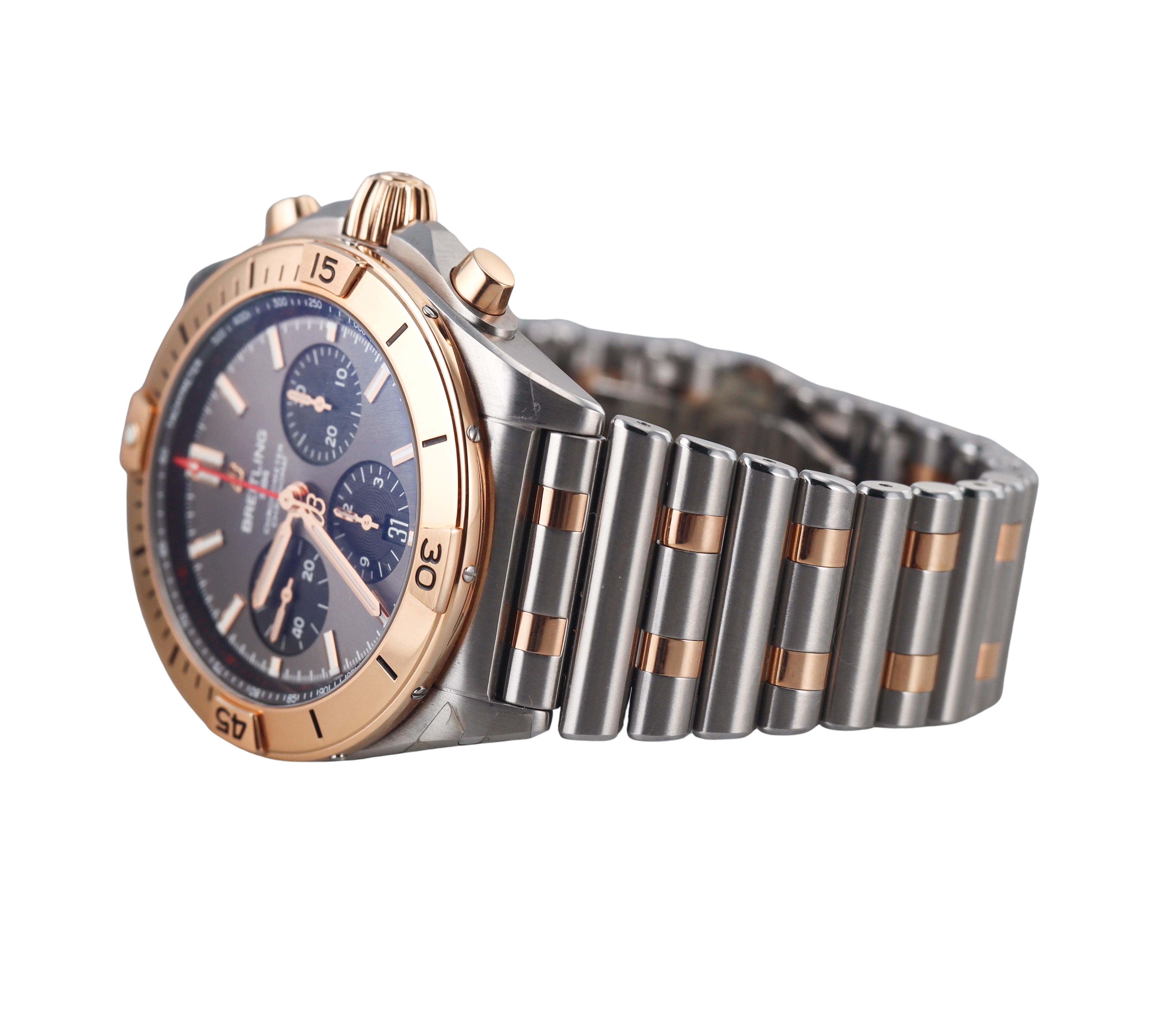 Breitling Chronomat B01 42 Chronograph Two Tone Watch UB0134