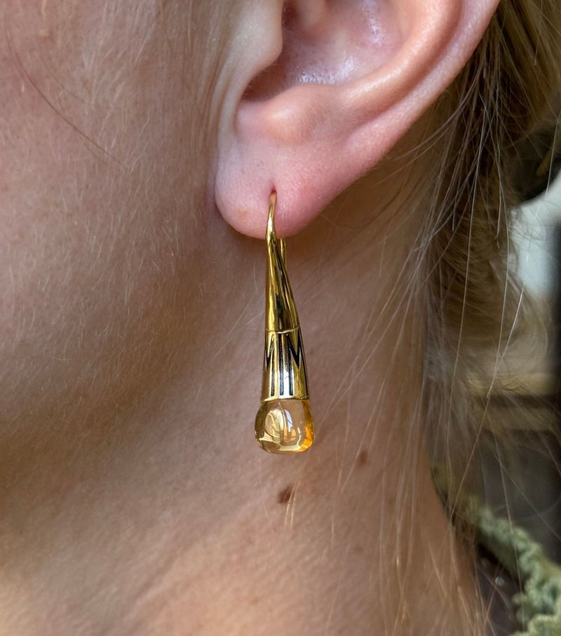 Mimi Milano Tam Tam Citrine Gold Drop Earrings