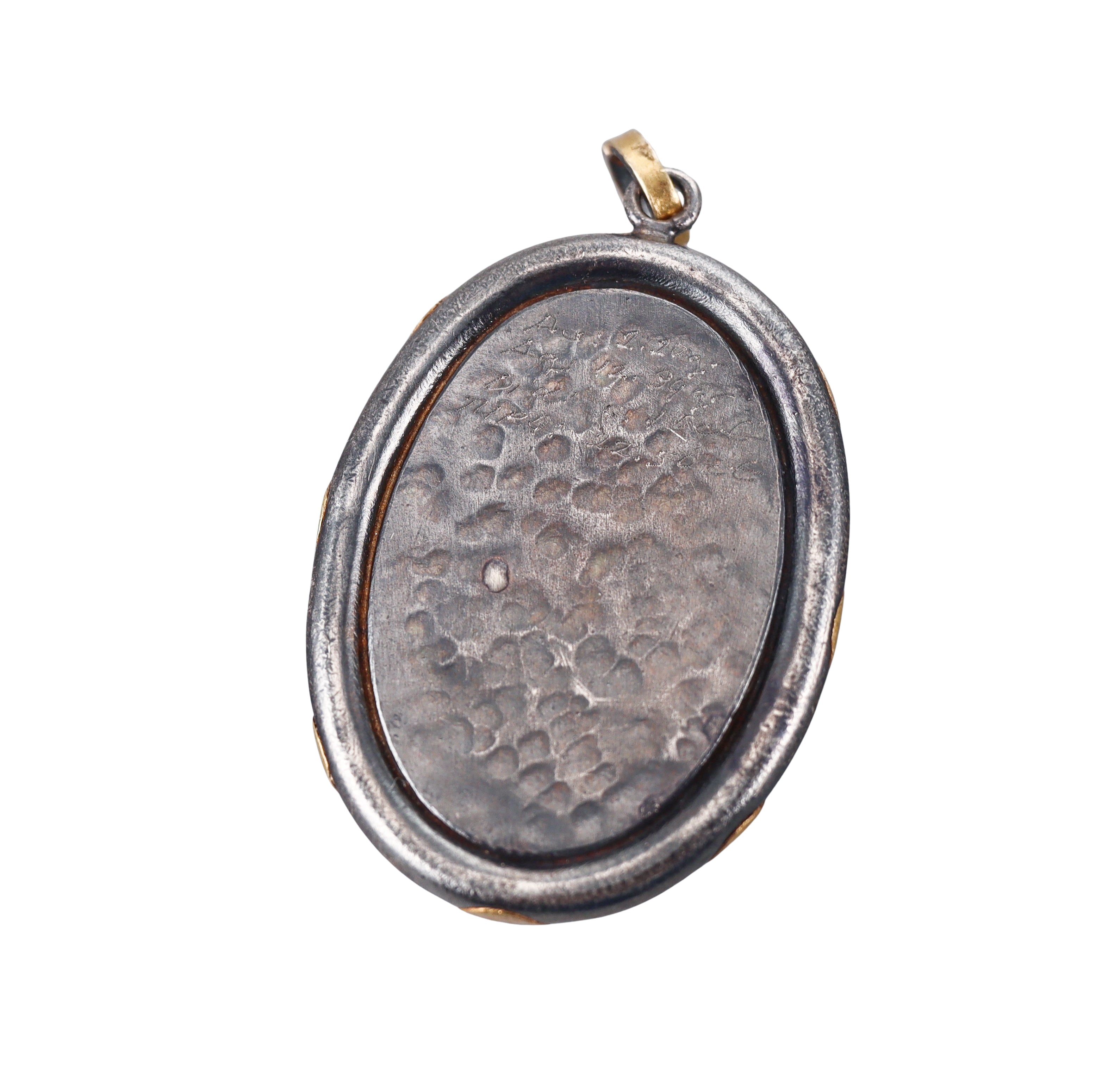 Ancient Inspired Gold Silver Diamond Turquoise Pendant Charm