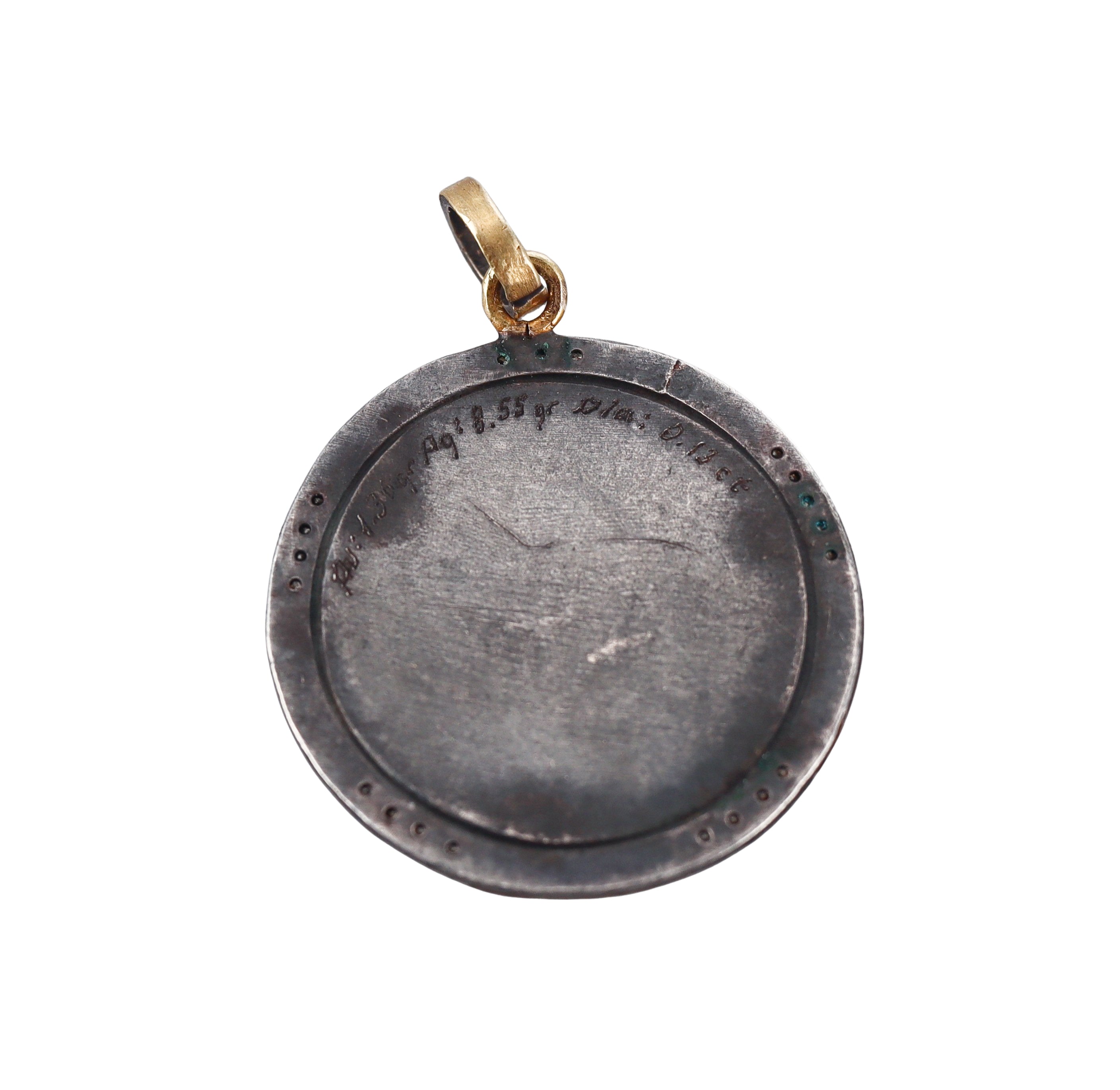 Ancient Inspired Gold Silver Diamond Athena Byzantine Coin Pendant