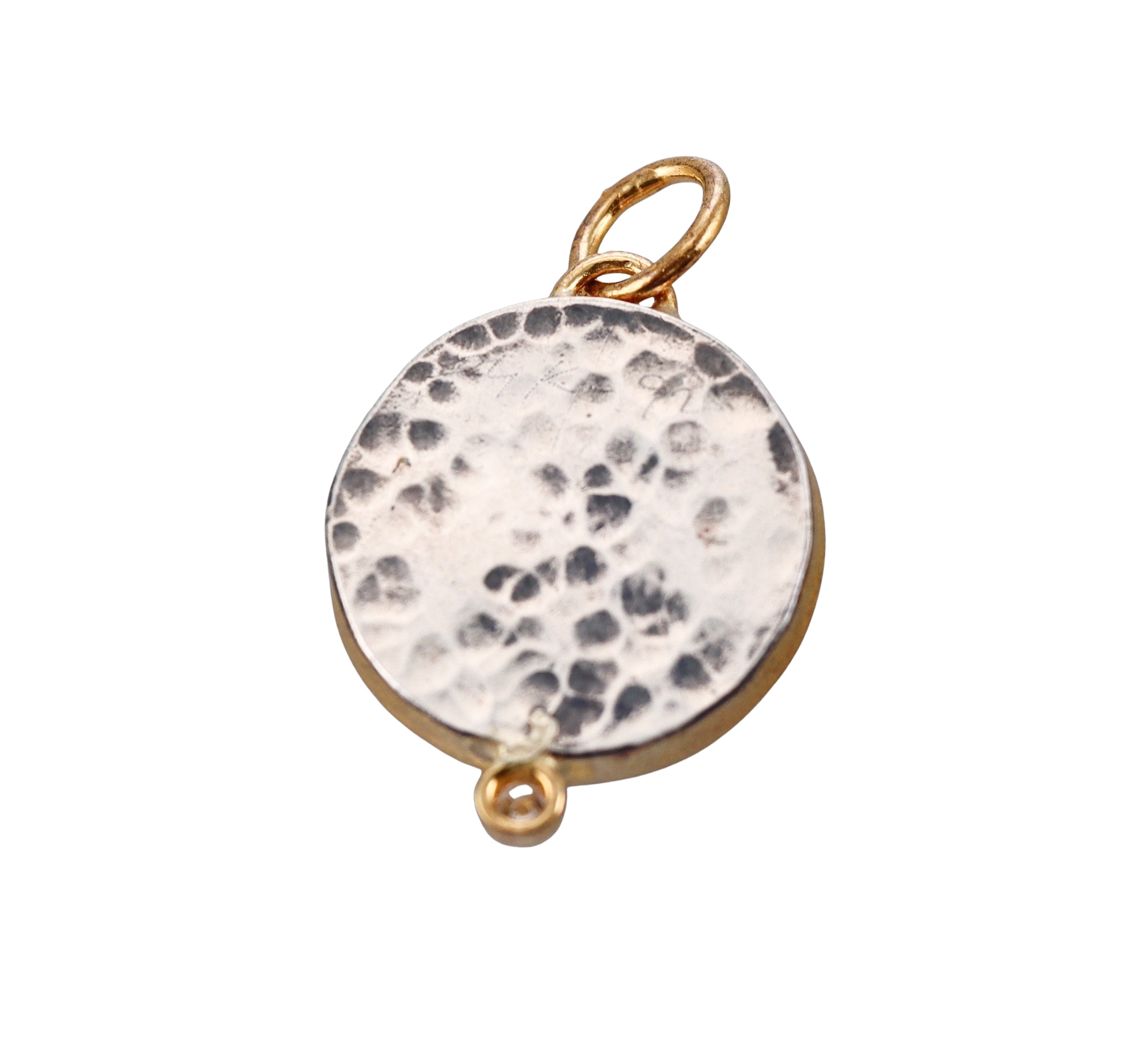 Ancient Inspired Gold Silver Diamond Micro Mosaic Star of David Pendant