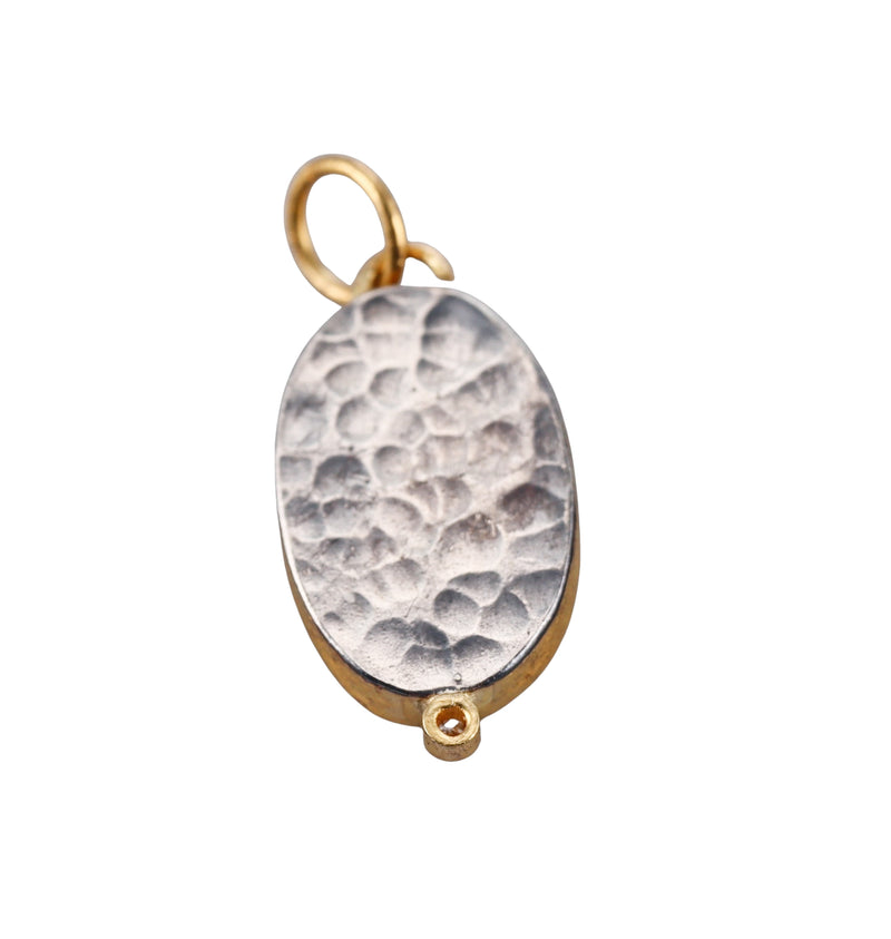 Ancient Inspired Gold Silver Diamond Venetian Glass Cameo Roman Pendant
