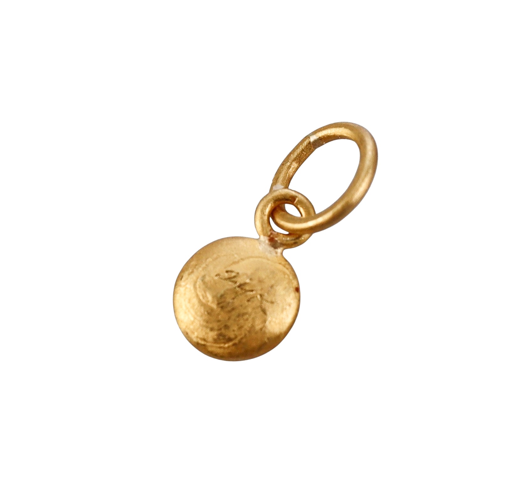 Ancient Inspired Gold Diamond Circle Charm Pendant