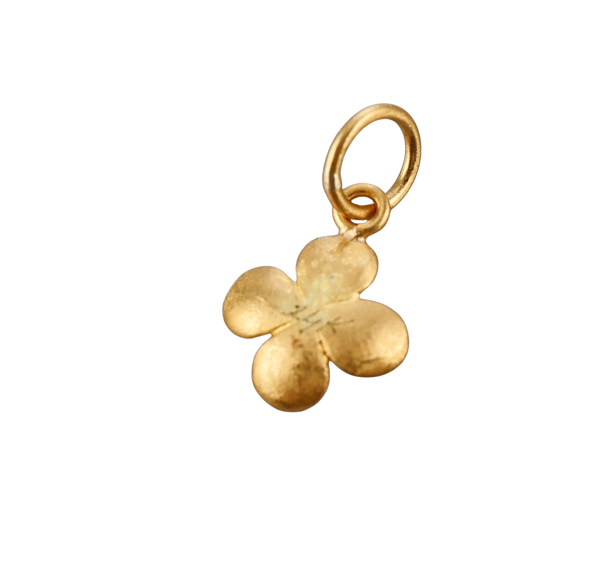 Ancient Inspired Gold Diamond Flower Charm Pendant