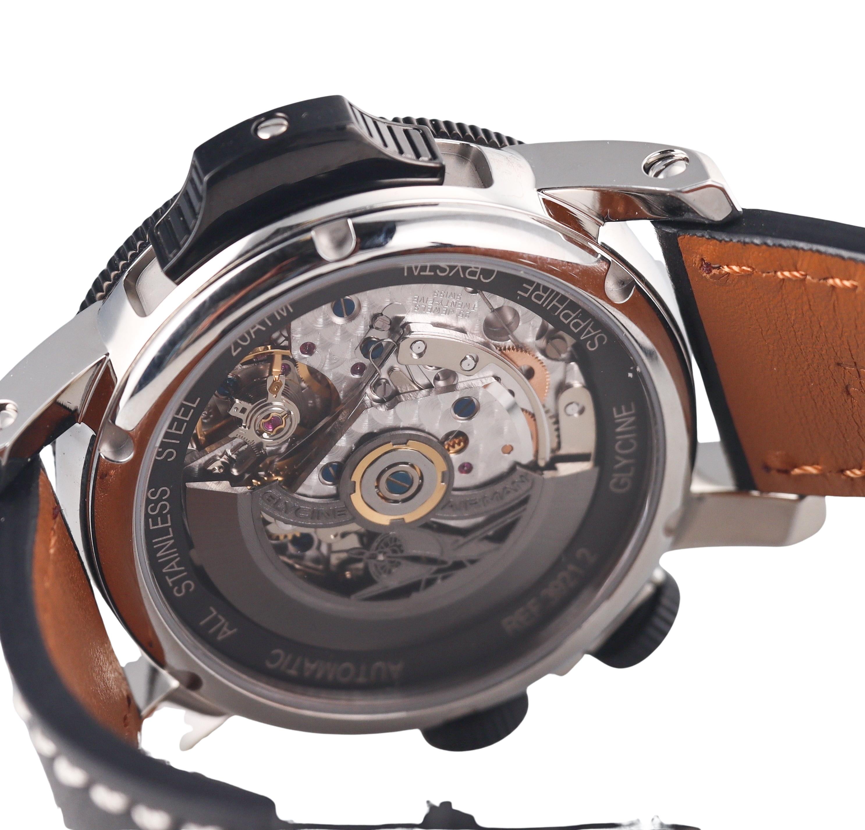 Glycine Airman Airfighter Automatic GMT Chronograph Watch 3921.18.LB9B