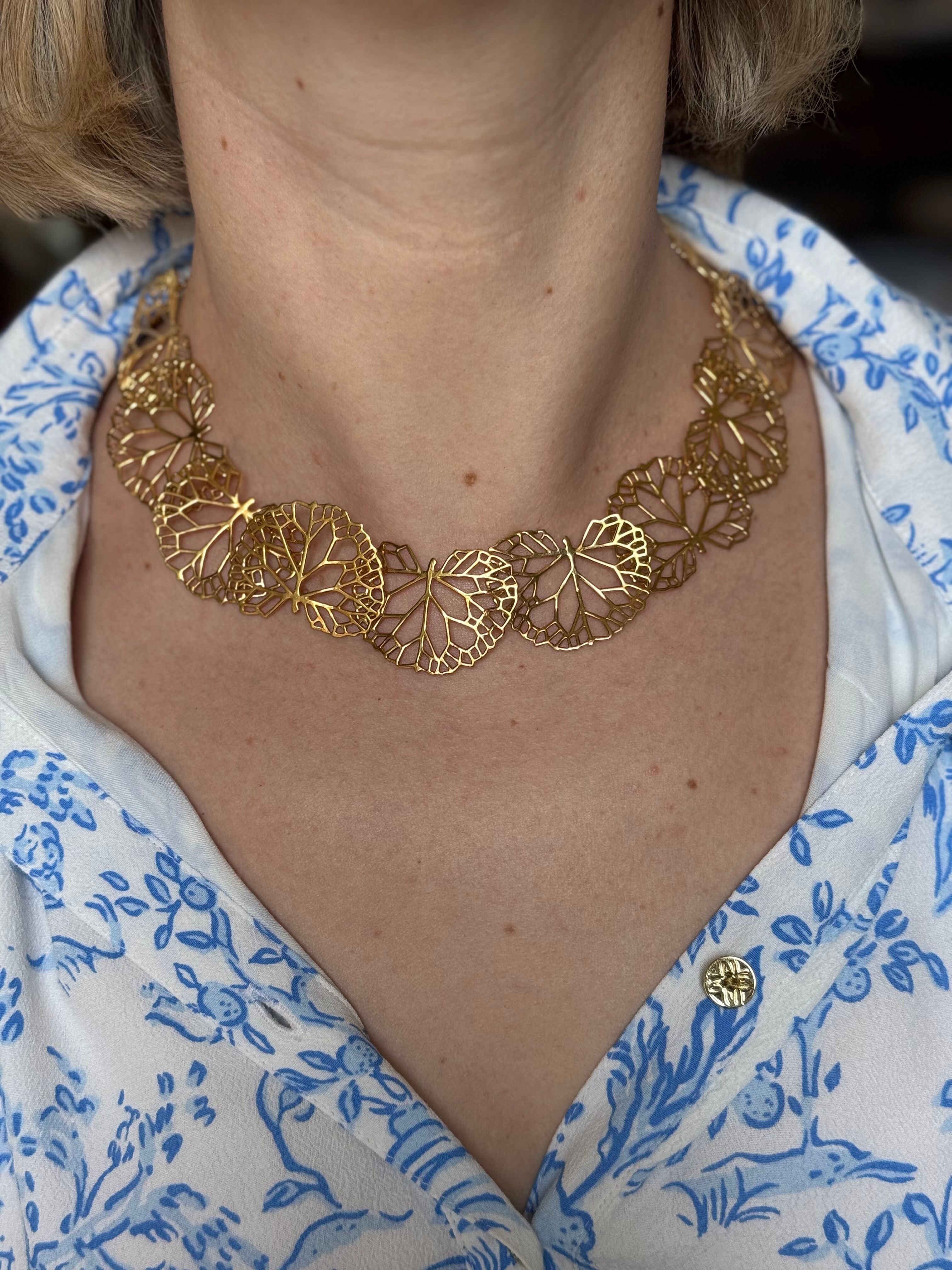 Angela Cummings Lily Pad Leaf Gold Necklace
