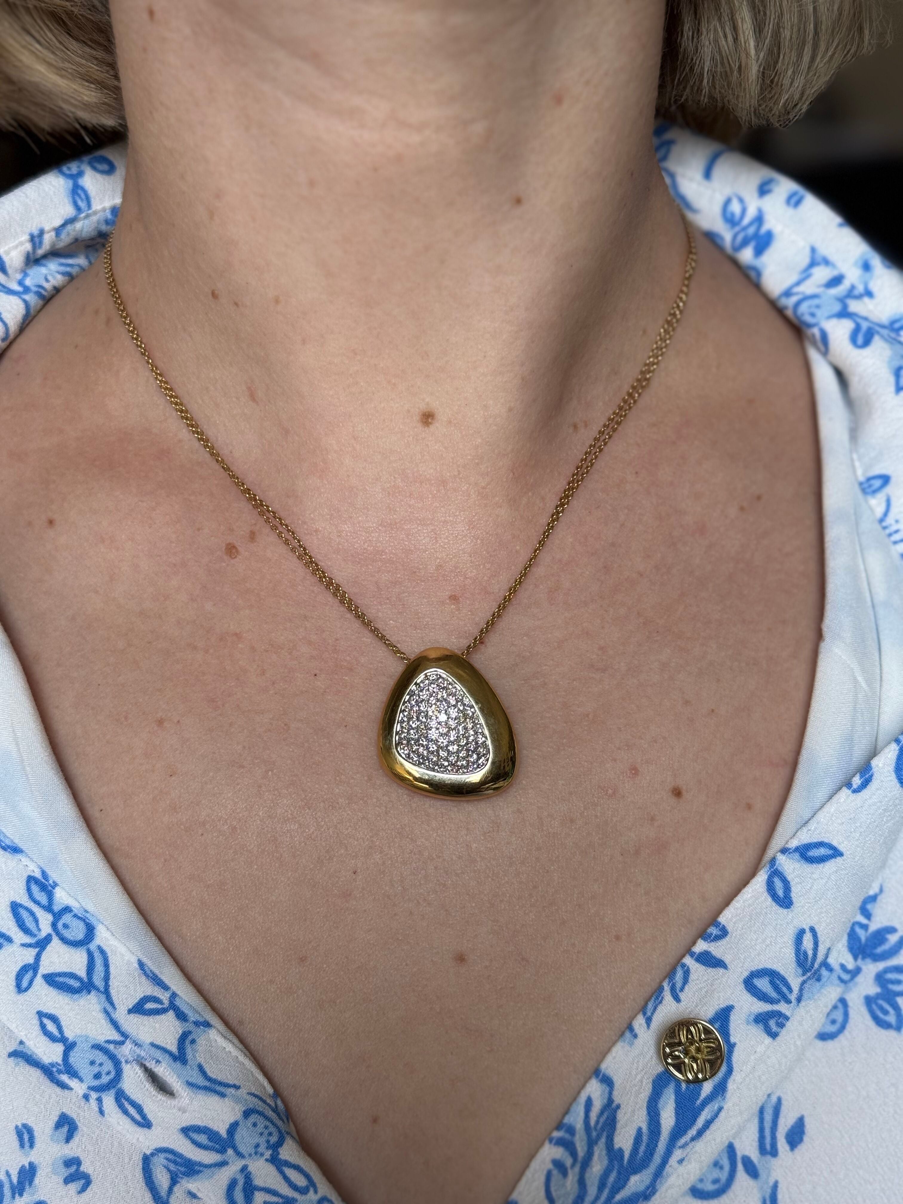Roberto Coin Capri Plus Diamond Gold Pendant Necklace