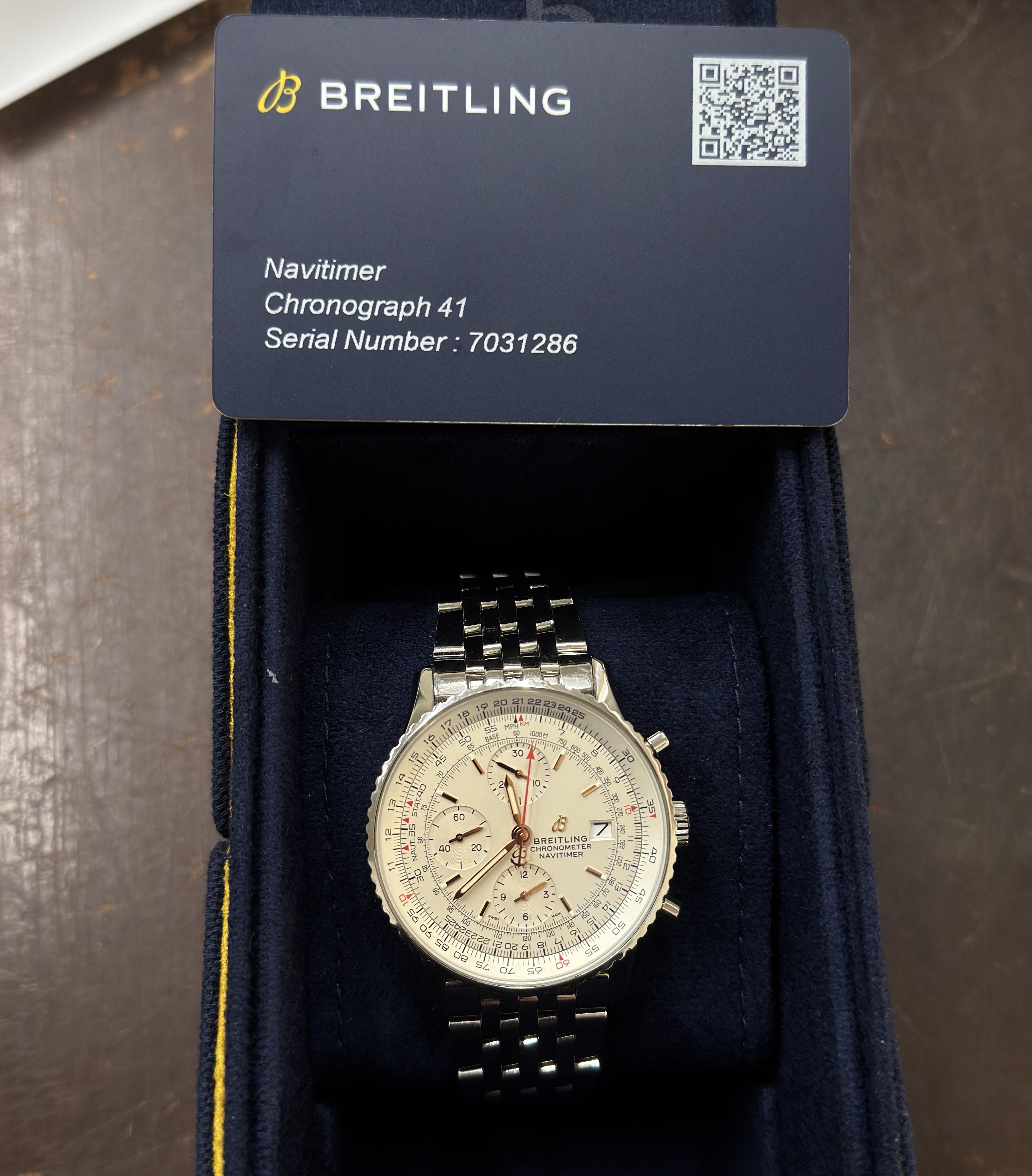 Breitling Navitimer Chronograph 41 Automatic Chronometer Steel Watch A13324