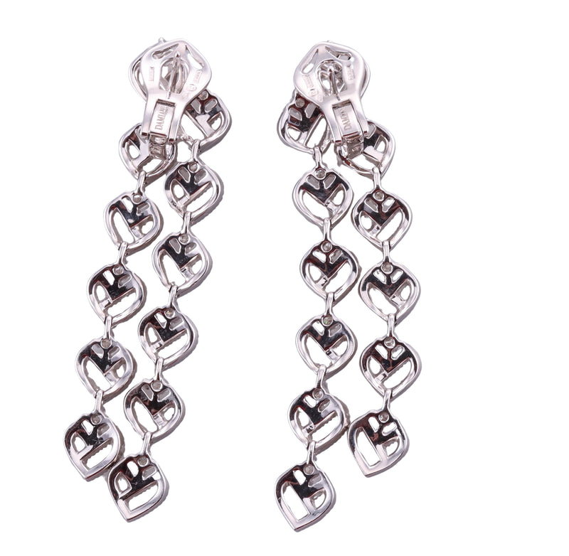 Damiani 18k Gold Diamond Heart Drop Earrings