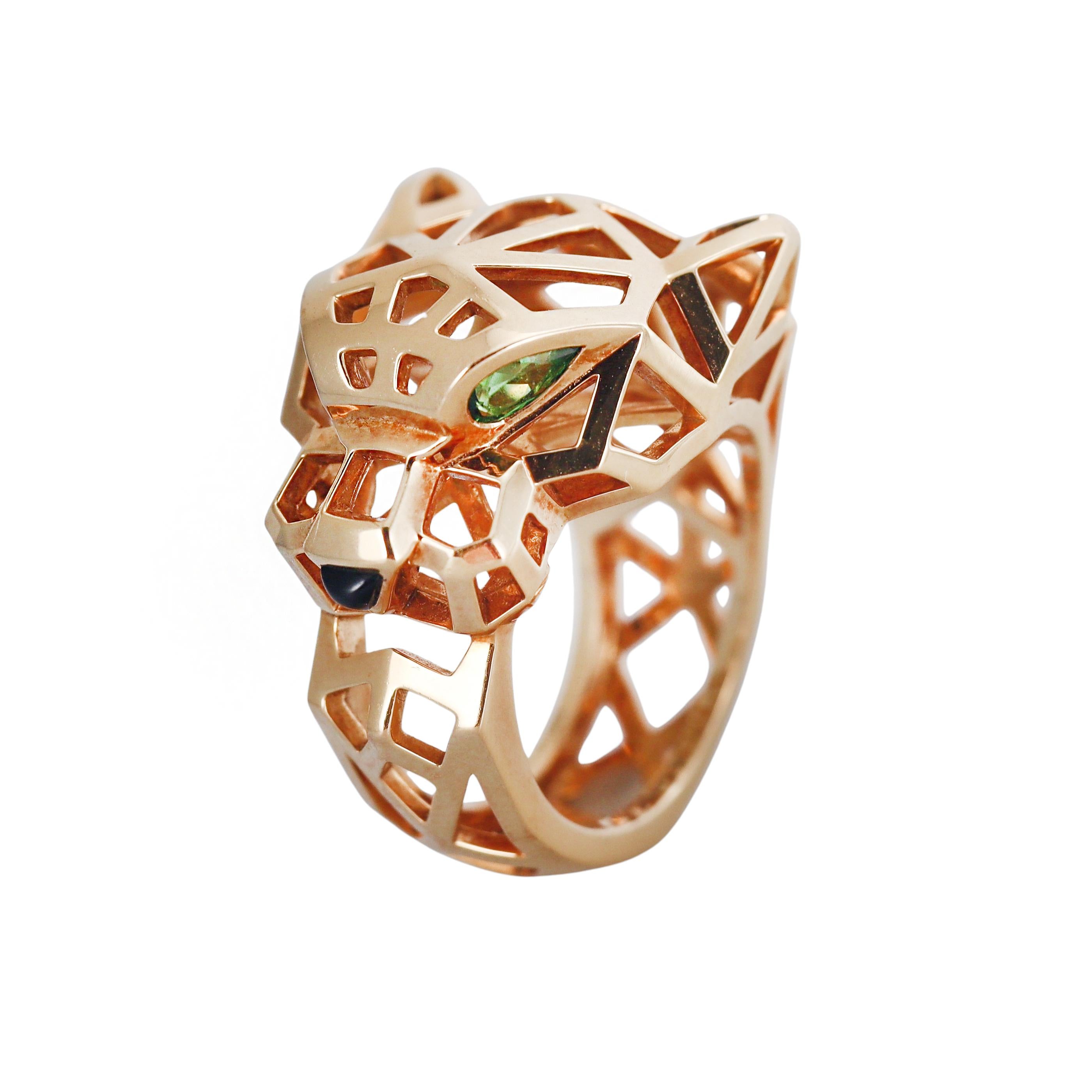 Panthere de Cartier Tsavorite Onyx Gold Ring