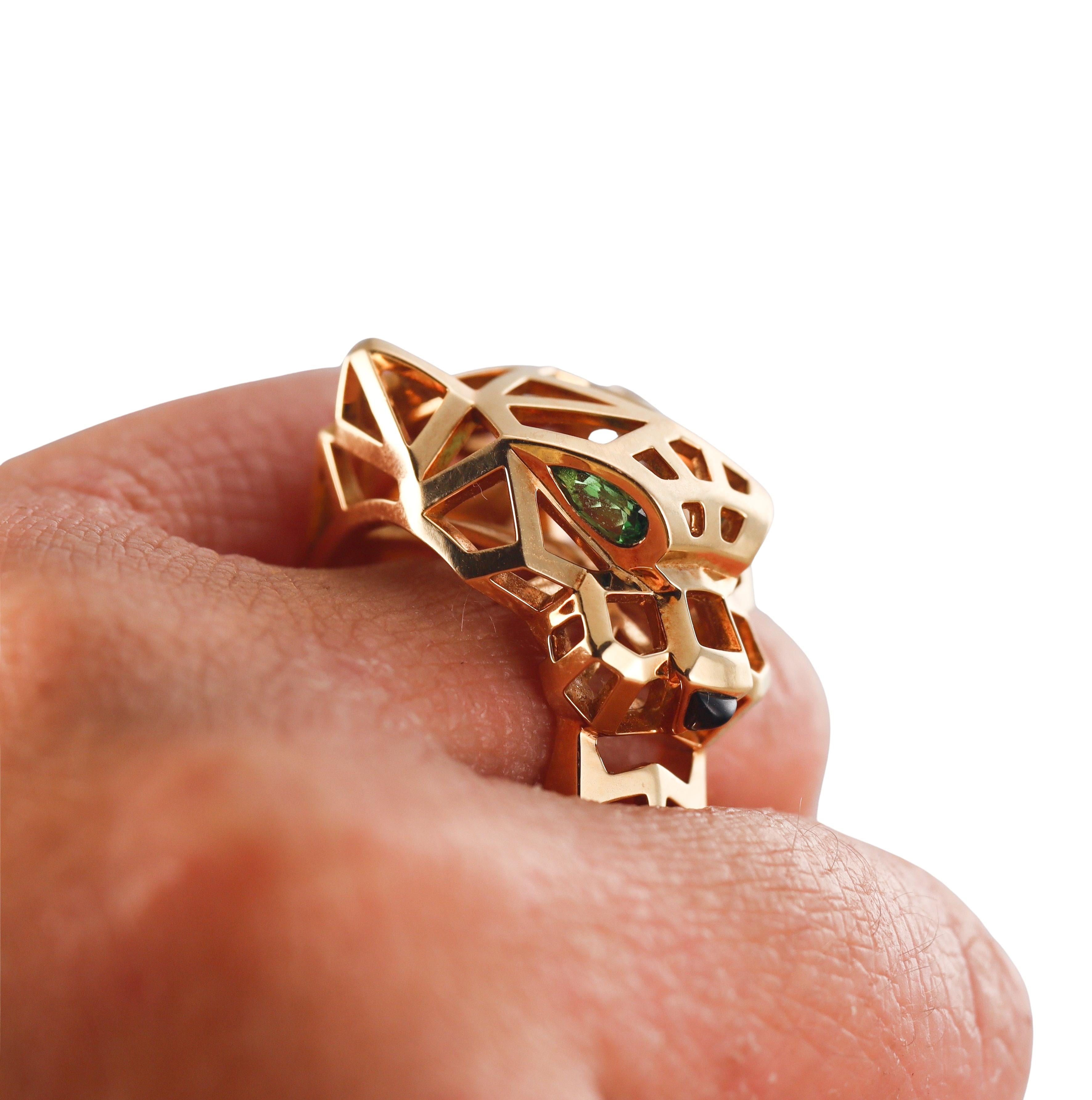 Panthere de Cartier Tsavorite Onyx Gold Ring