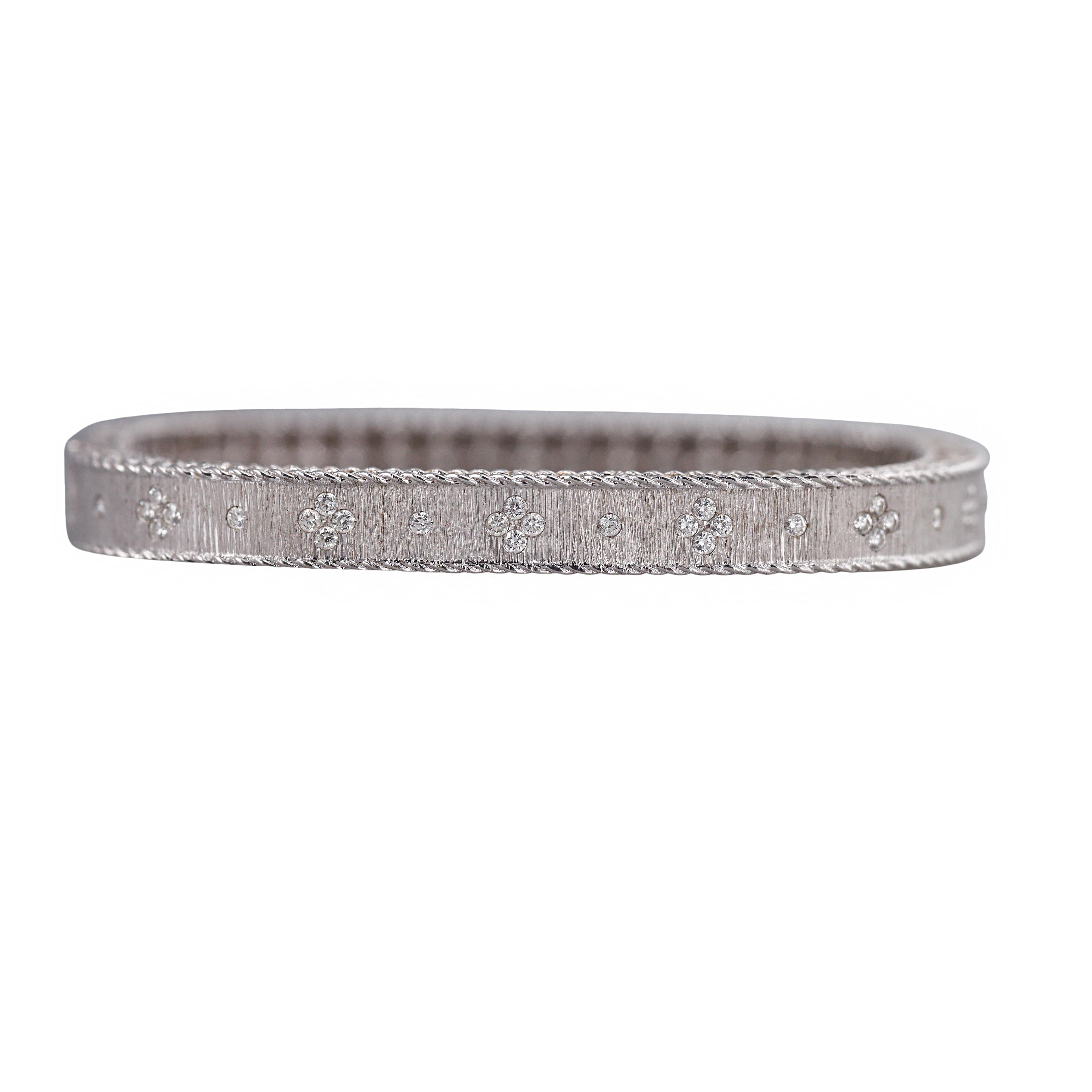 Roberto Coin Princess Diamond Gold Bangle Bracelet