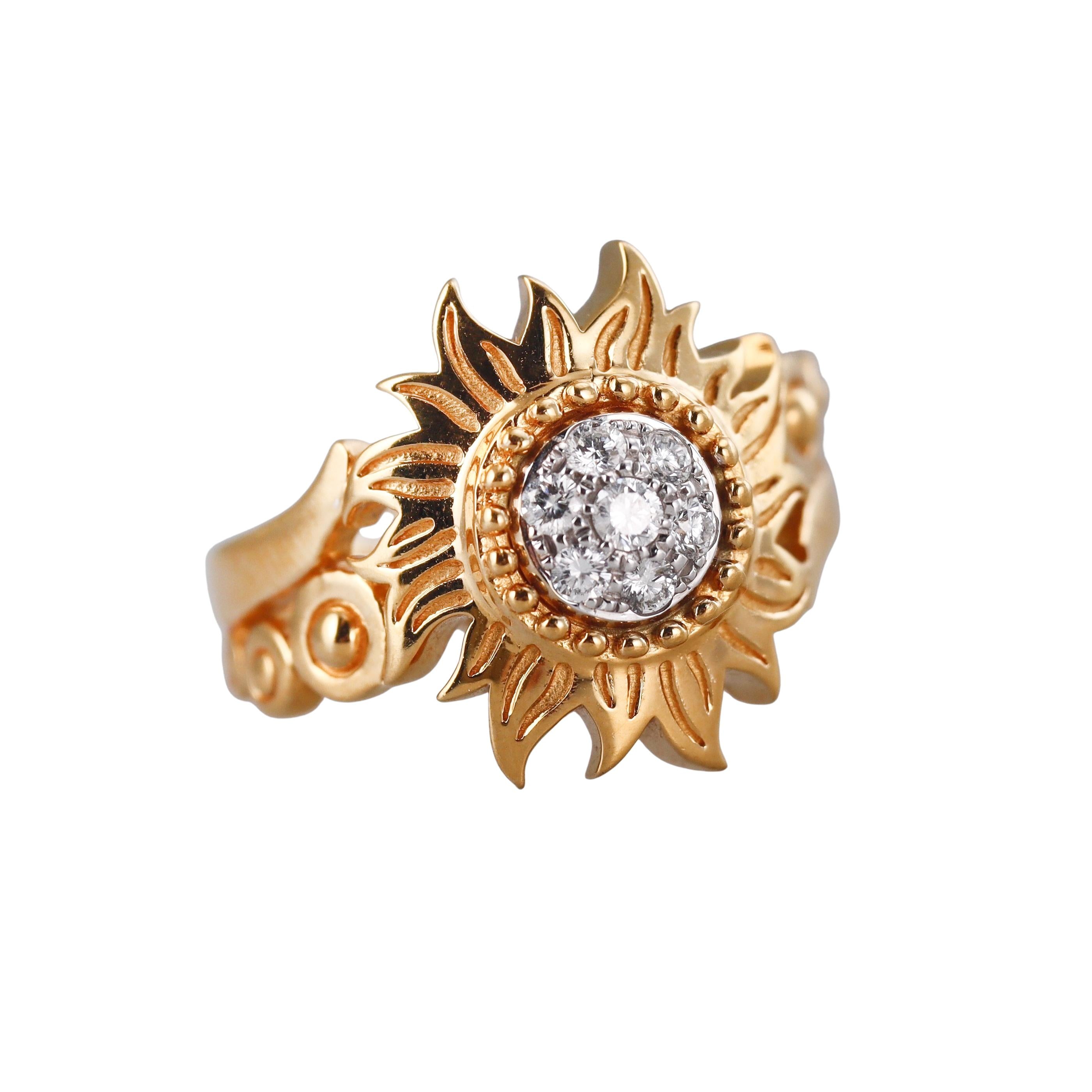 Carrera y Carrera Sol y Sombra Diamond Gold Ring
