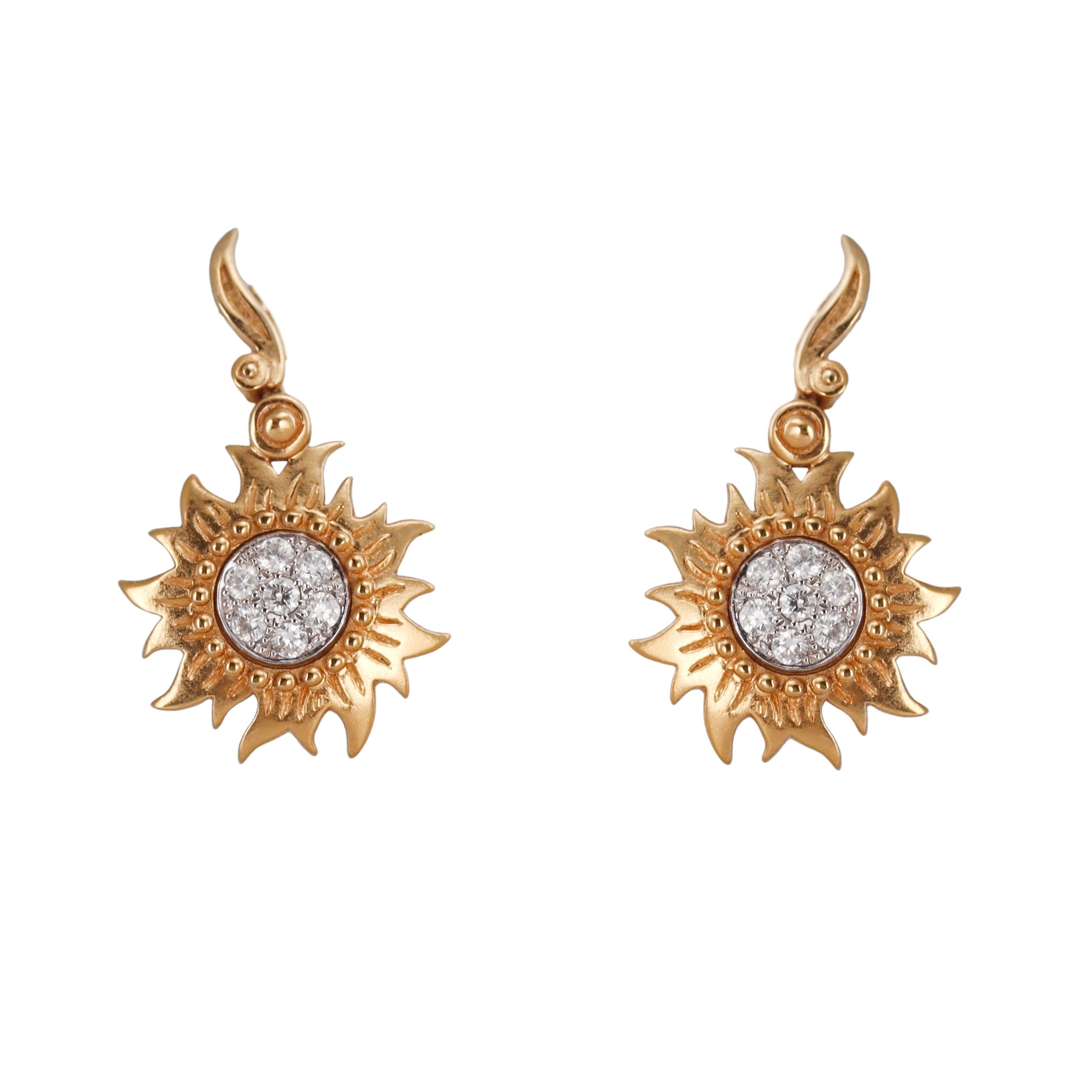 Carrera y Carrera Sol y Sombra Diamond Gold Earrings