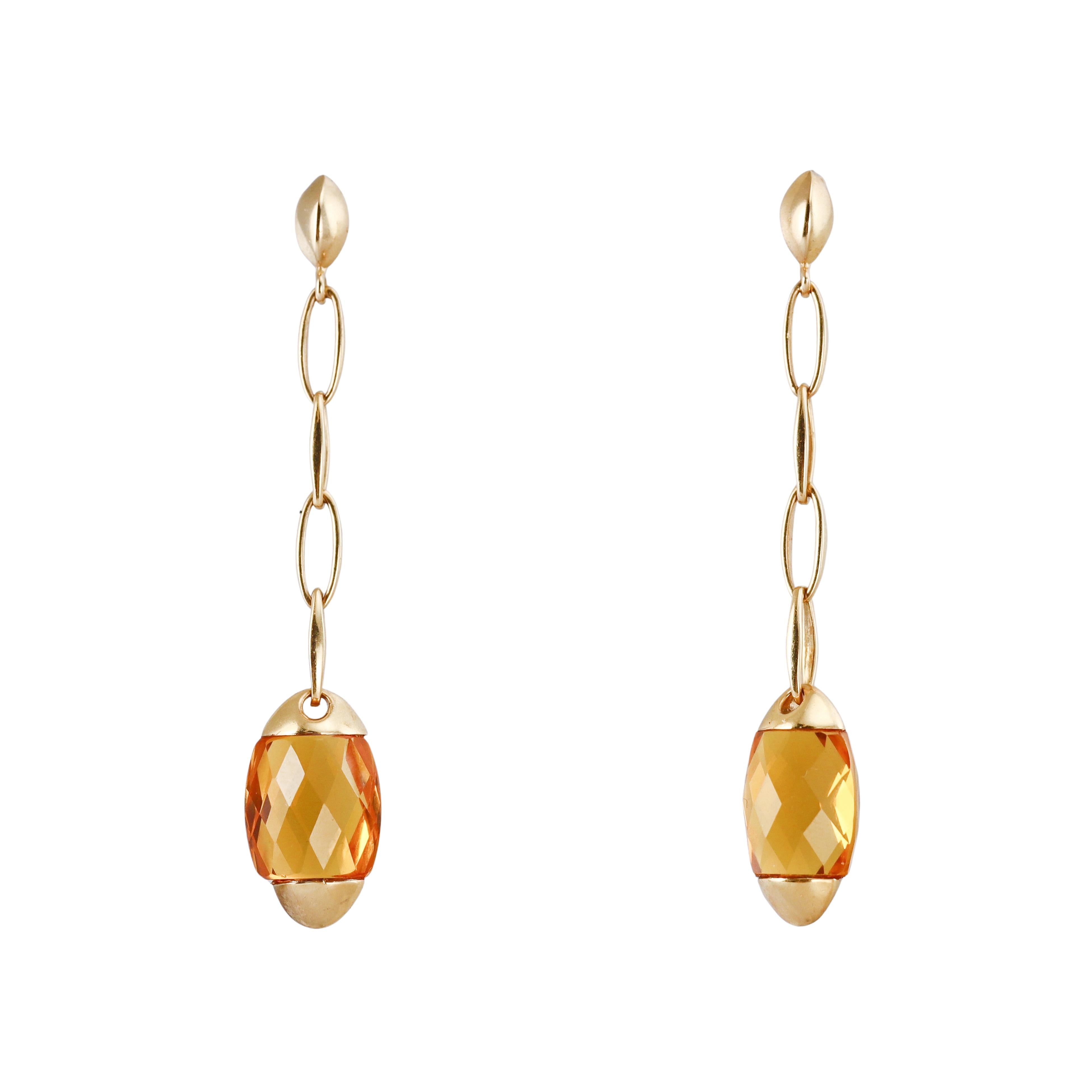 Chimento Accordi Citrine Gold Drop Earrings