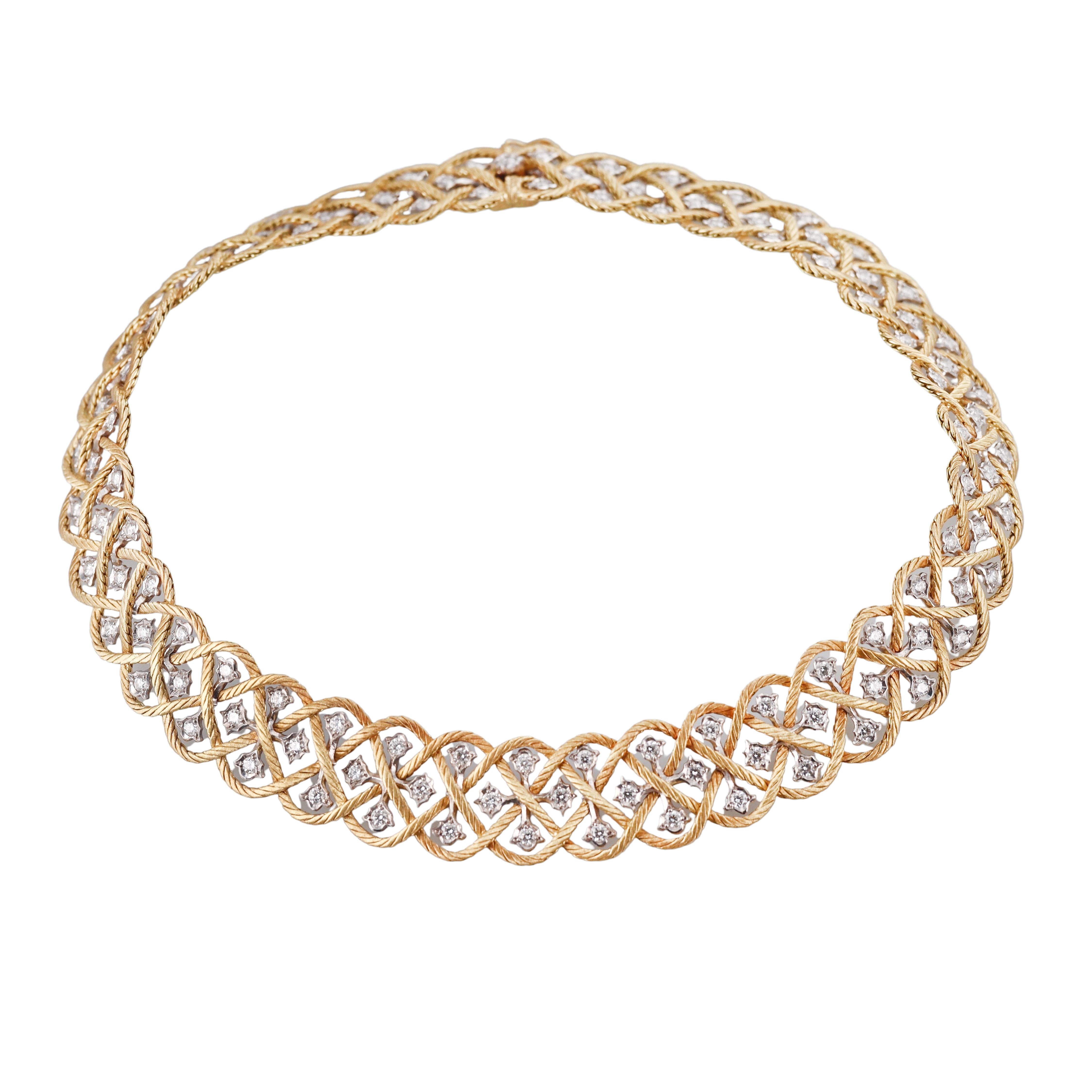 Vintage Buccellati Etoile Diamond Gold Necklace