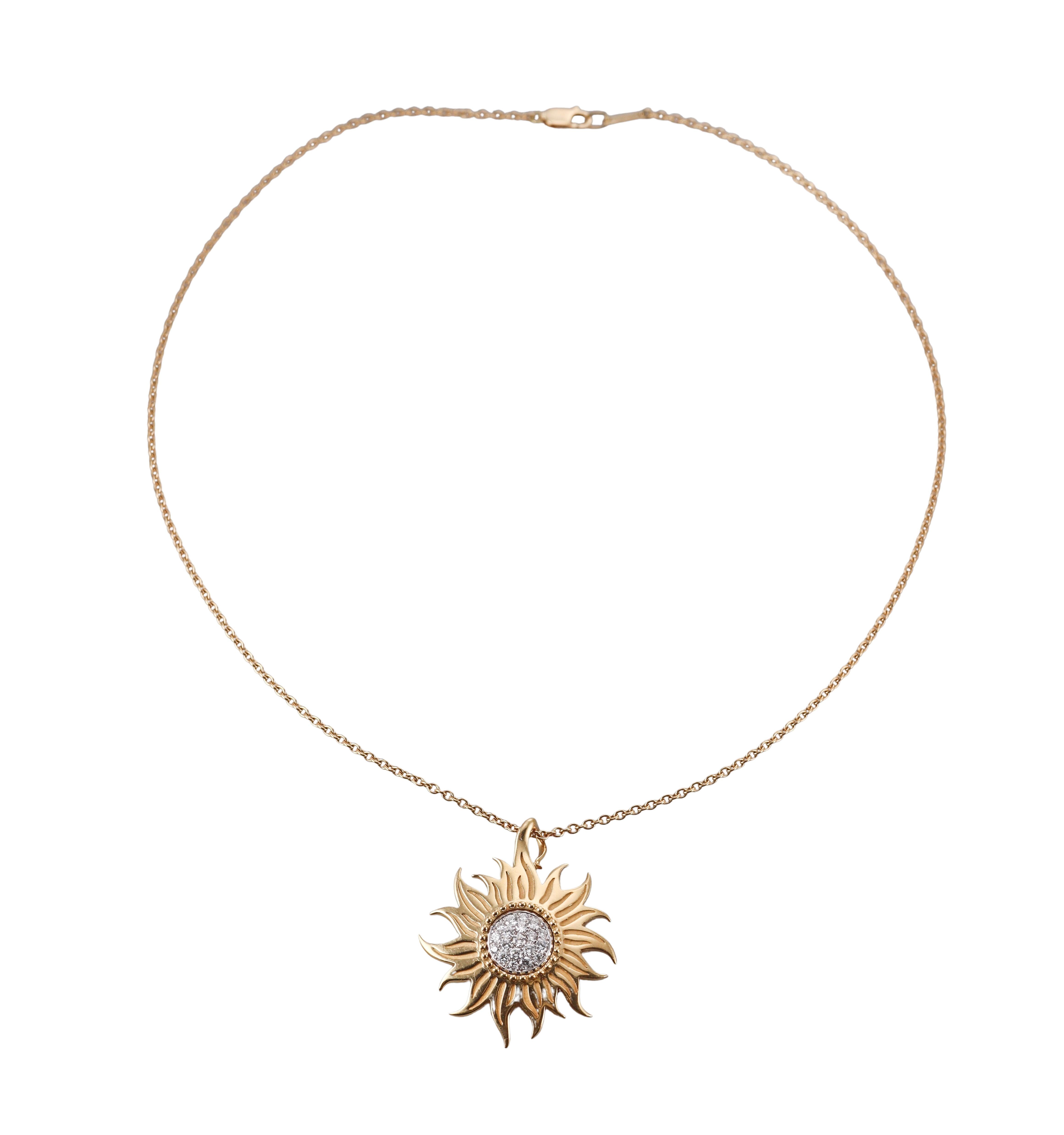 Carrera y Carrera Sol y Sombra Diamond Gold Pendant Necklace
