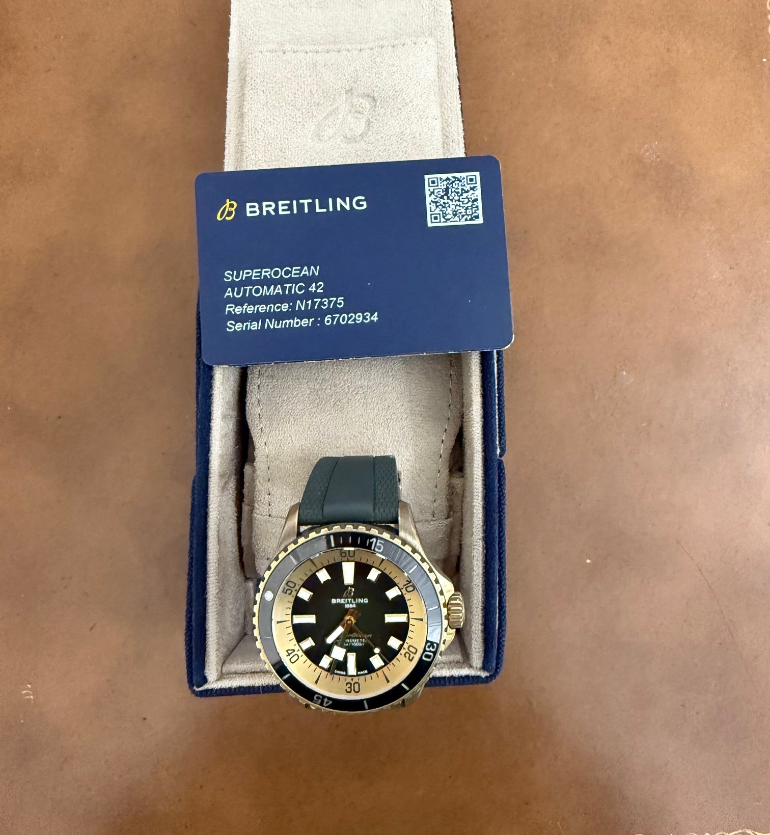 Breitling Superocean Green Dial 42 Bronze Automatic Watch N17375