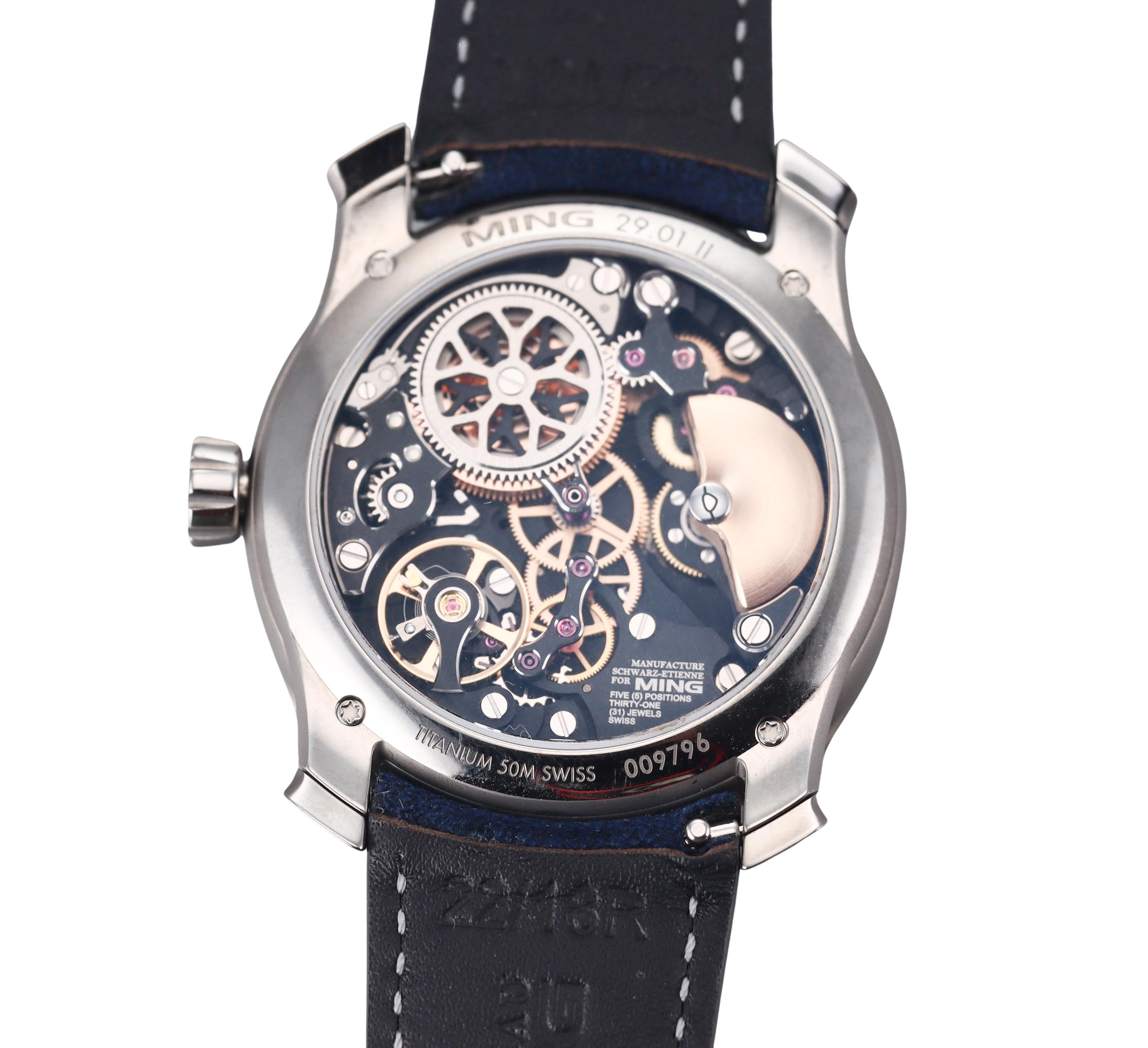 Ming World Timer 29.01 Titanium Blue Watch