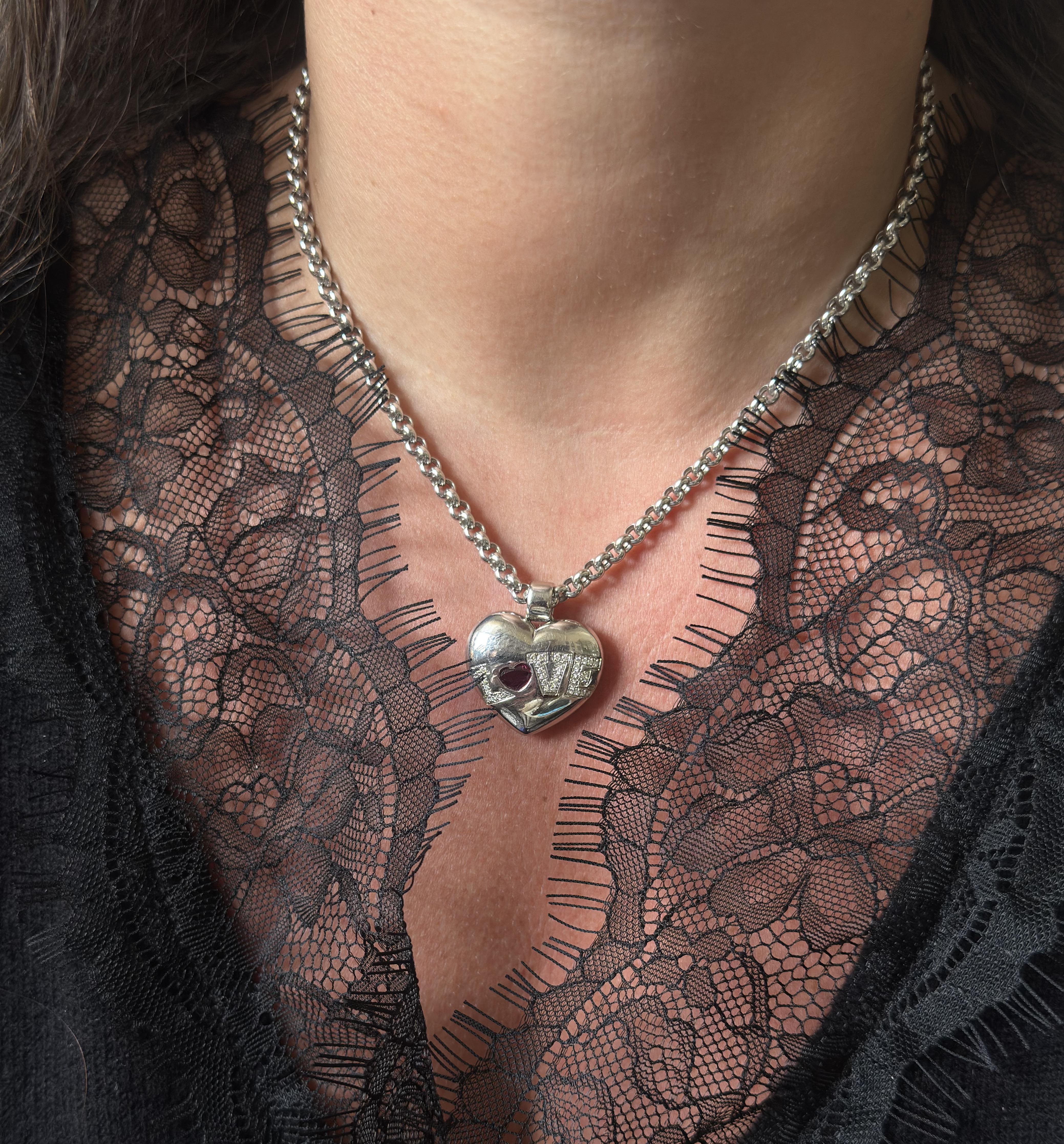 Chopard Love Ruby Heart Diamond Gold Pendant Necklace 79/2900/1