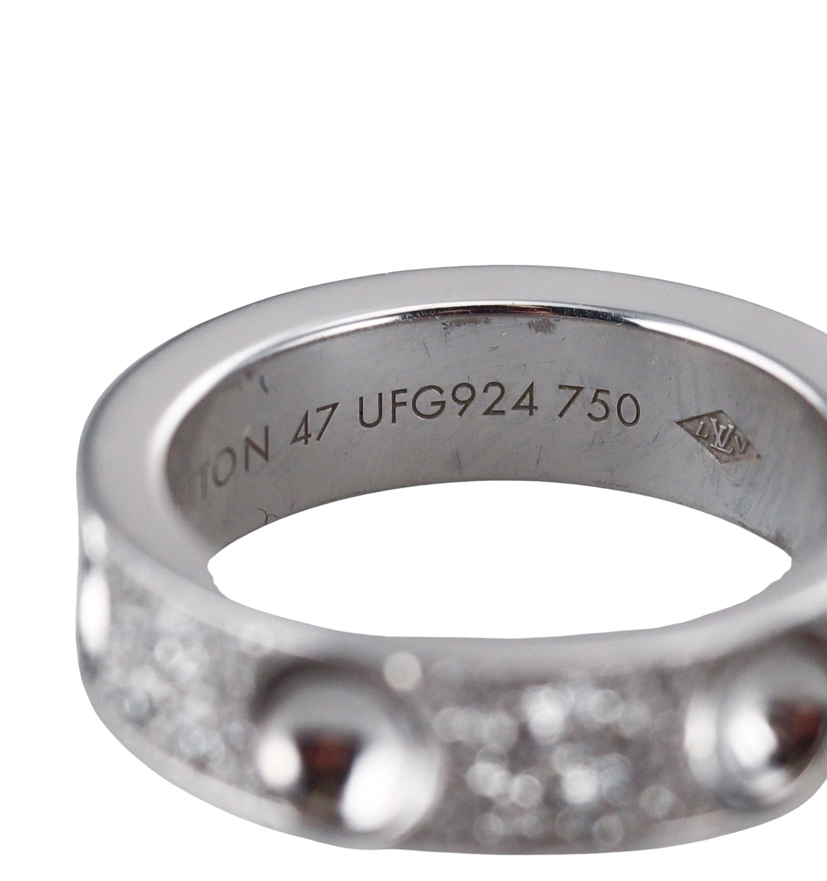 Louis Vuitton Emperiente White Gold Diamond Band Ring