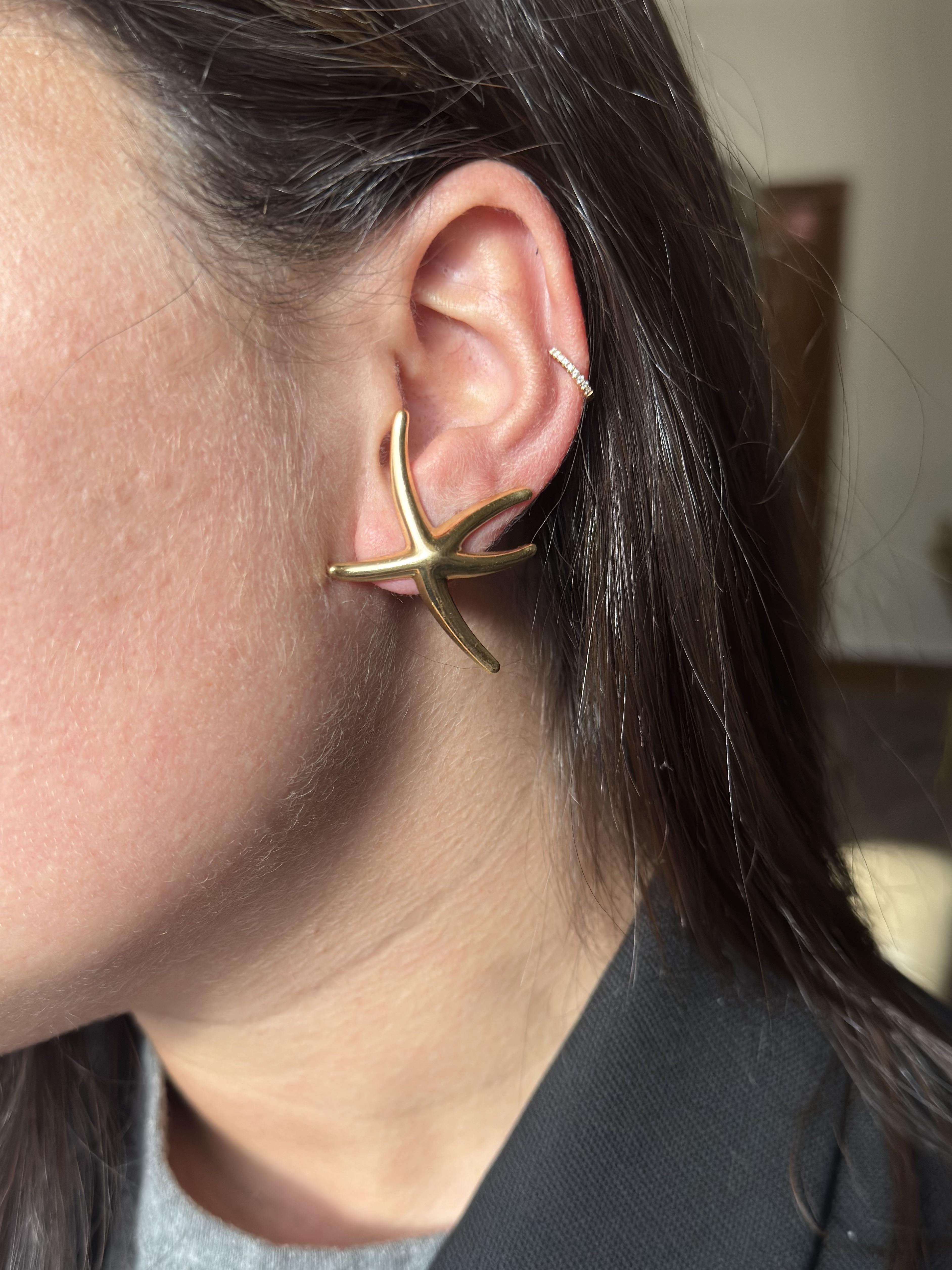 Tiffany & Co Elsa Peretti Gold Starfish Earrings