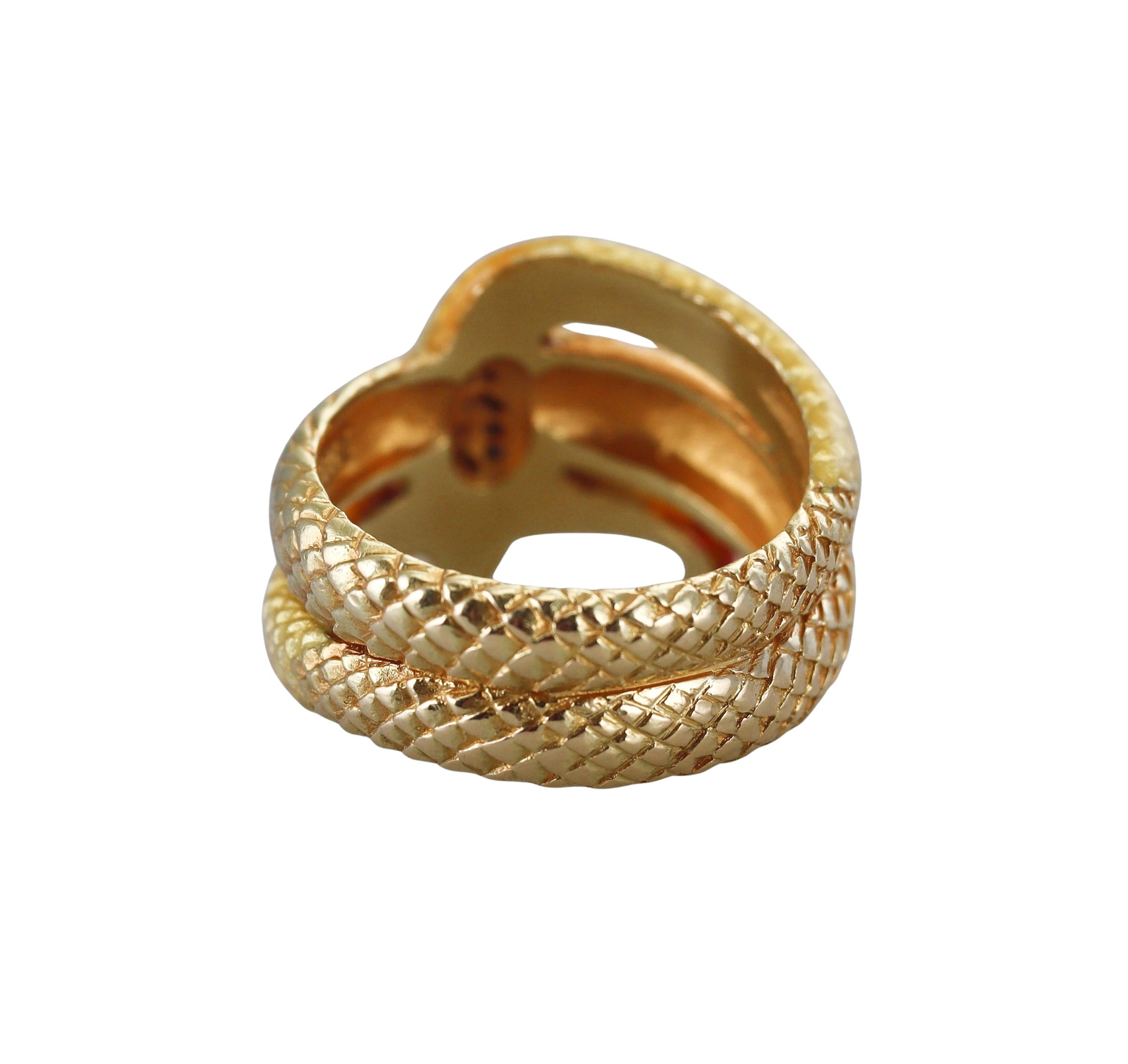 Masriera Diamond Gold Enamel Snake Ring