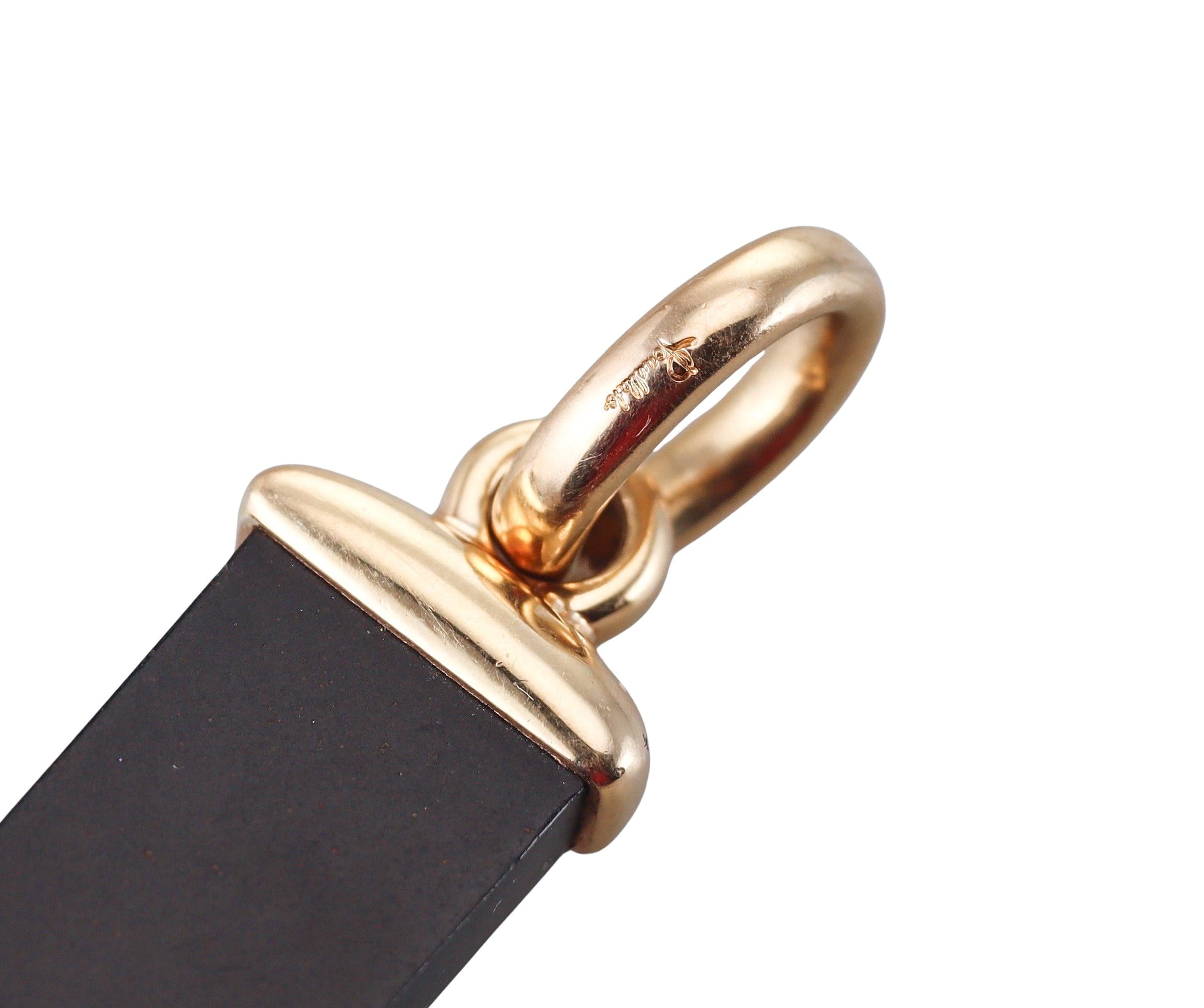 Large Pomellato Rose Gold Jet Cross Pendant