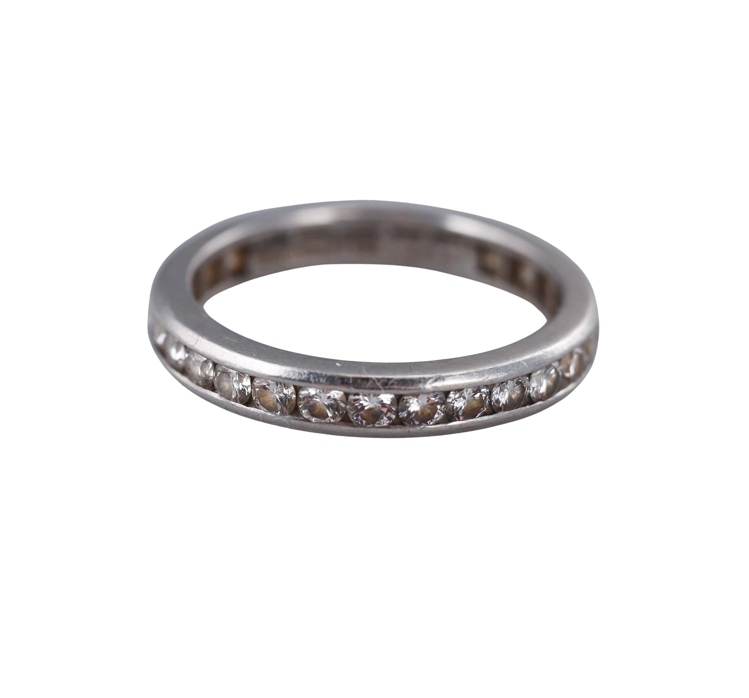 Tiffany & Co Platinum Diamond Eternity Wedding Band Ring